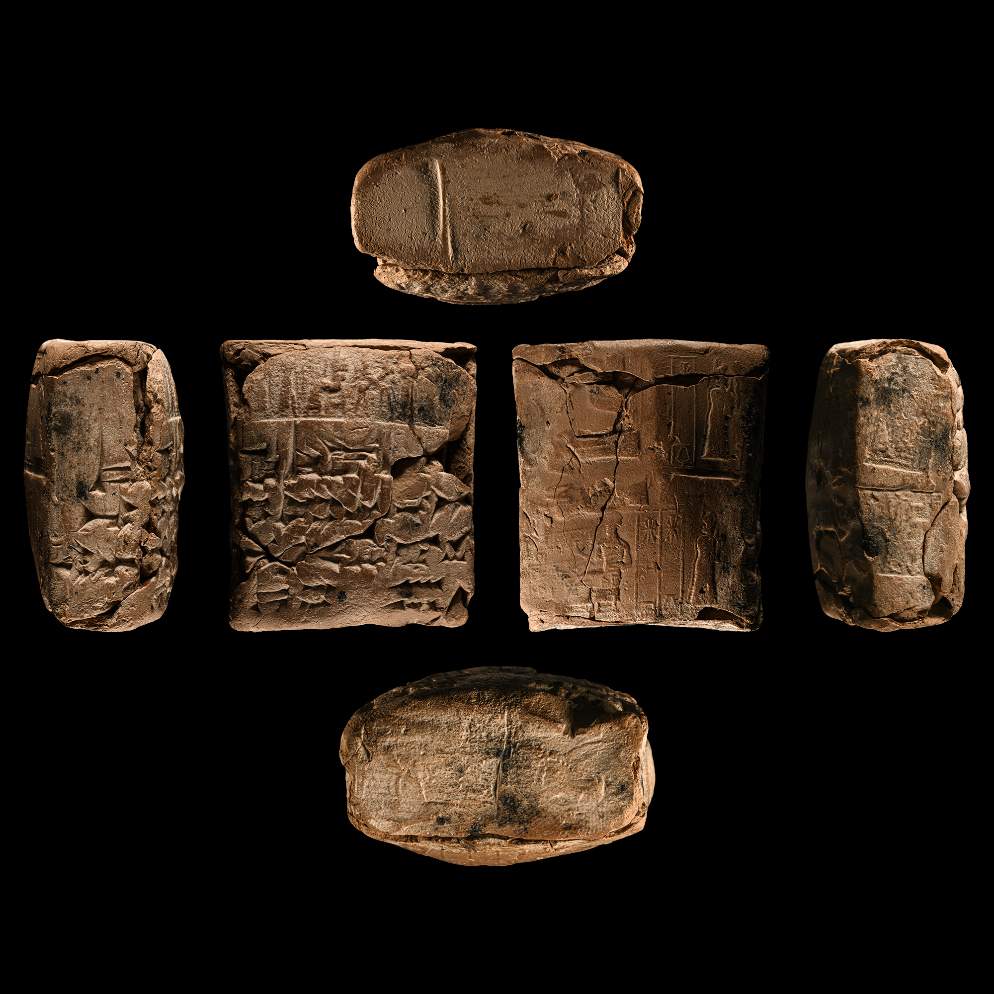 Sumerian Tablet within Envelope with Cylinder Seal Impressions