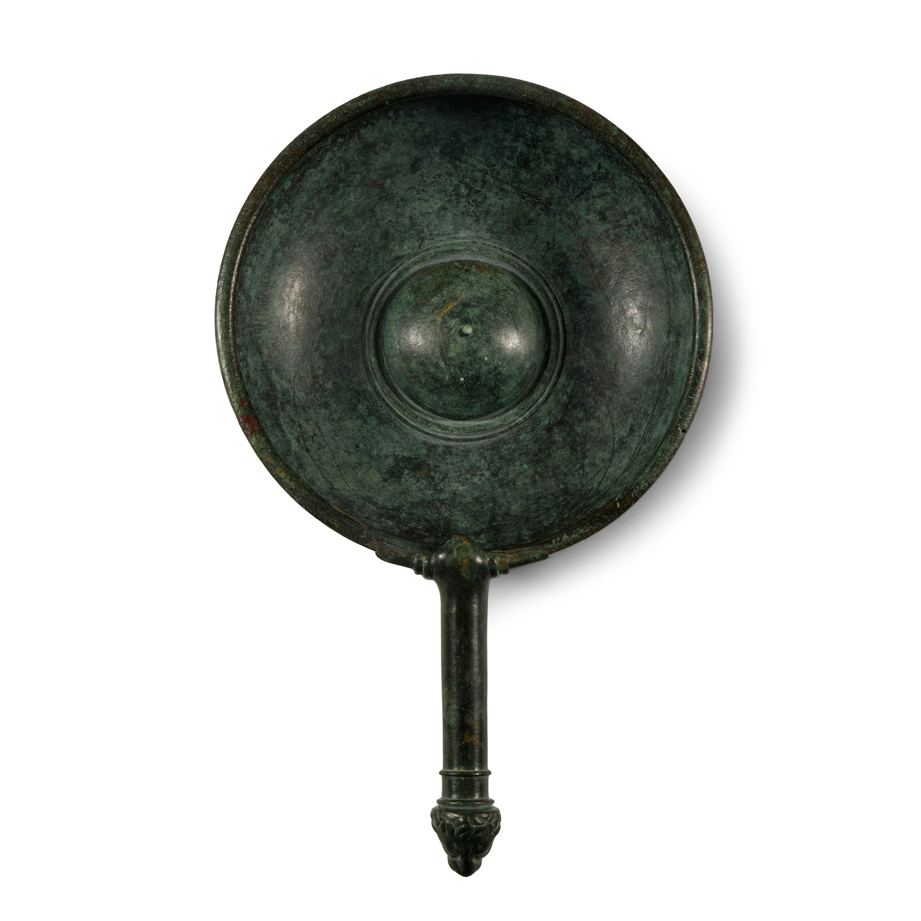 Roman Bronze Patera with Lion Head Handle