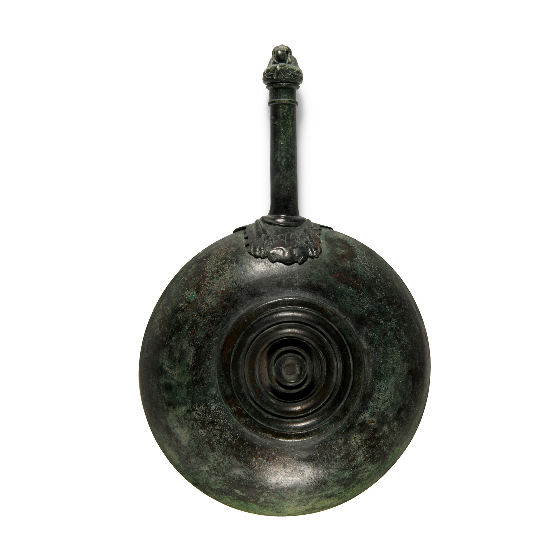 Roman Bronze Patera with Lion Head Handle