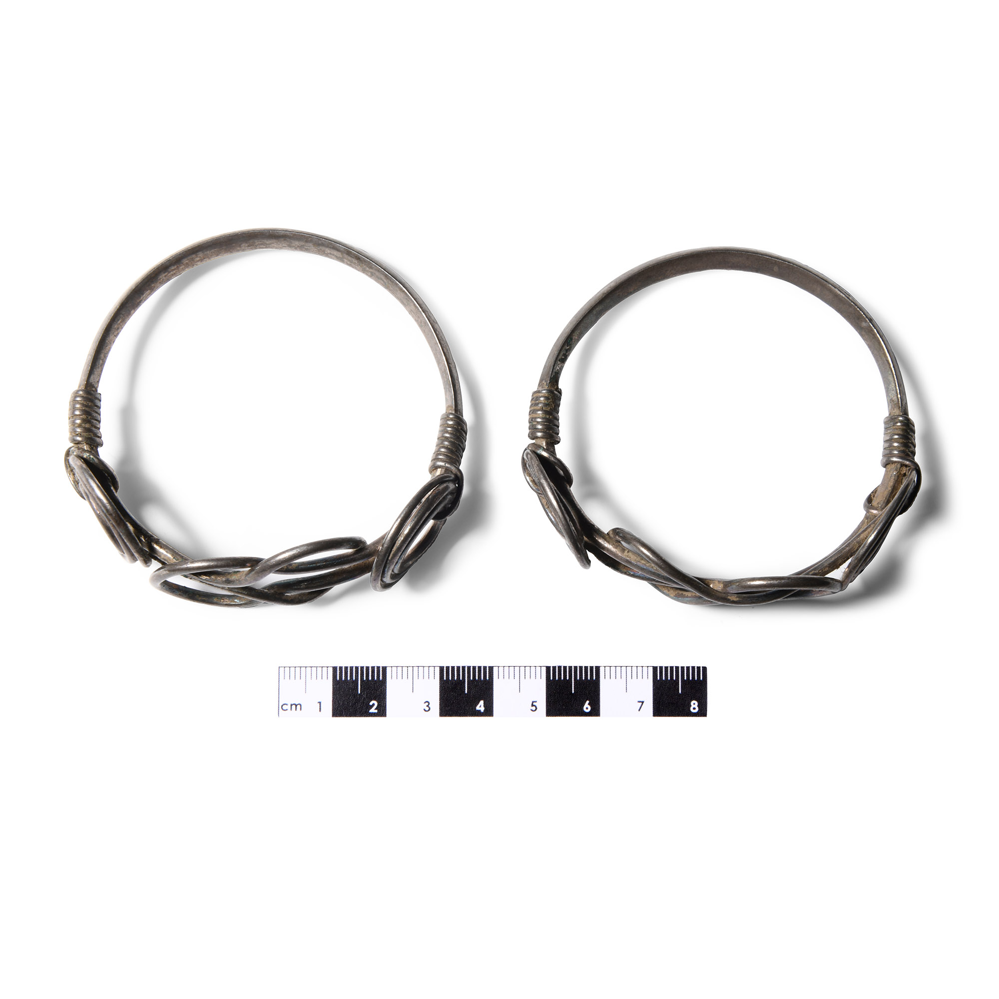 Iron Age Celtic Coiled Silver Bracelet Pair
