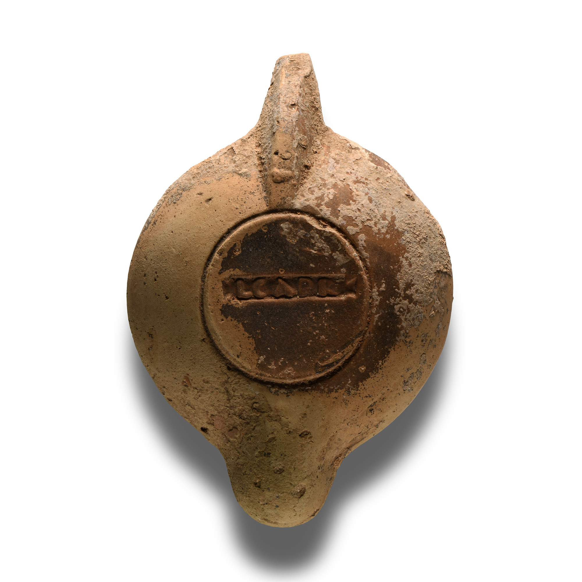 Roman Terracotta Oil Lamp with Frontal Bust