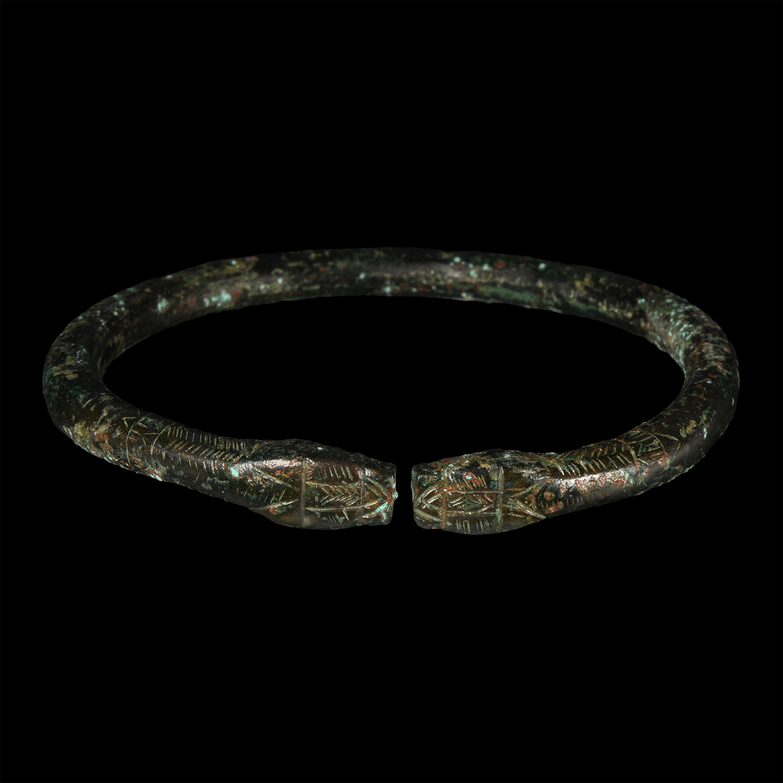 Western Asiatic Bronze Bracelet with Beast-Head Terminals