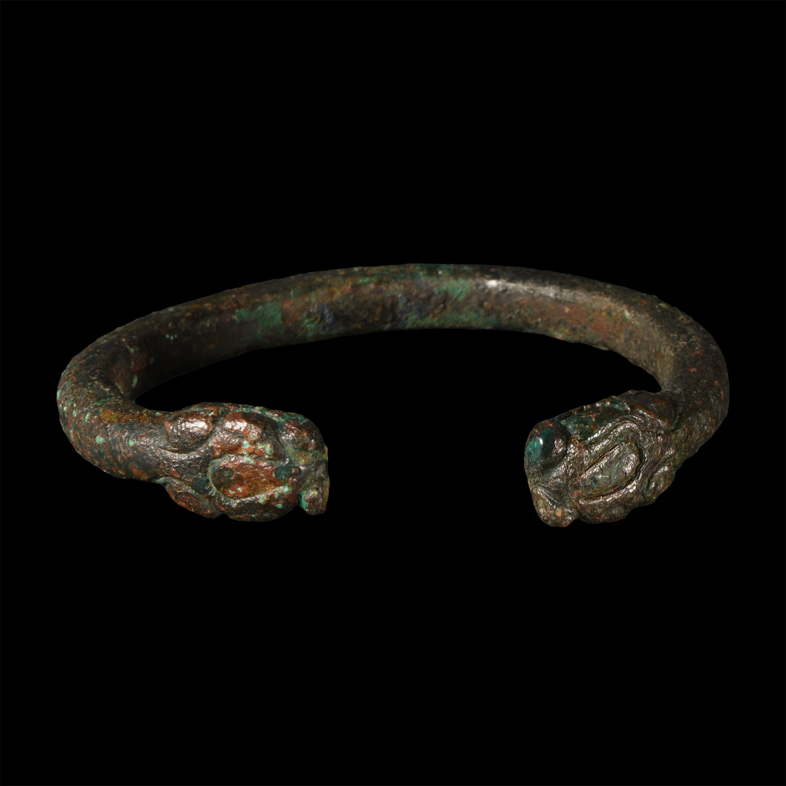 Western Asiatic Bronze Bracelet with Beast-Head Terminals