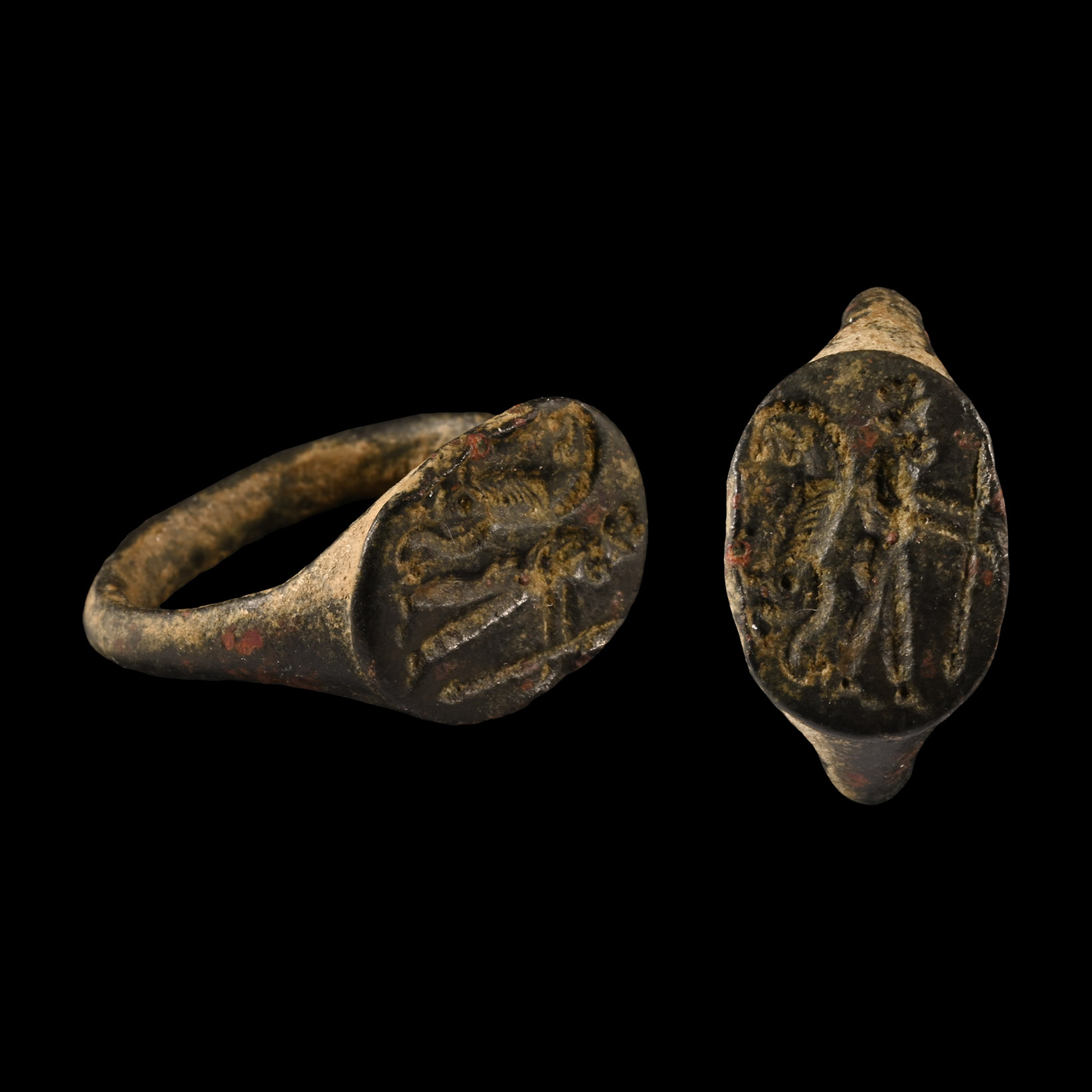 Western Asiatic Bronze Ring with Victory