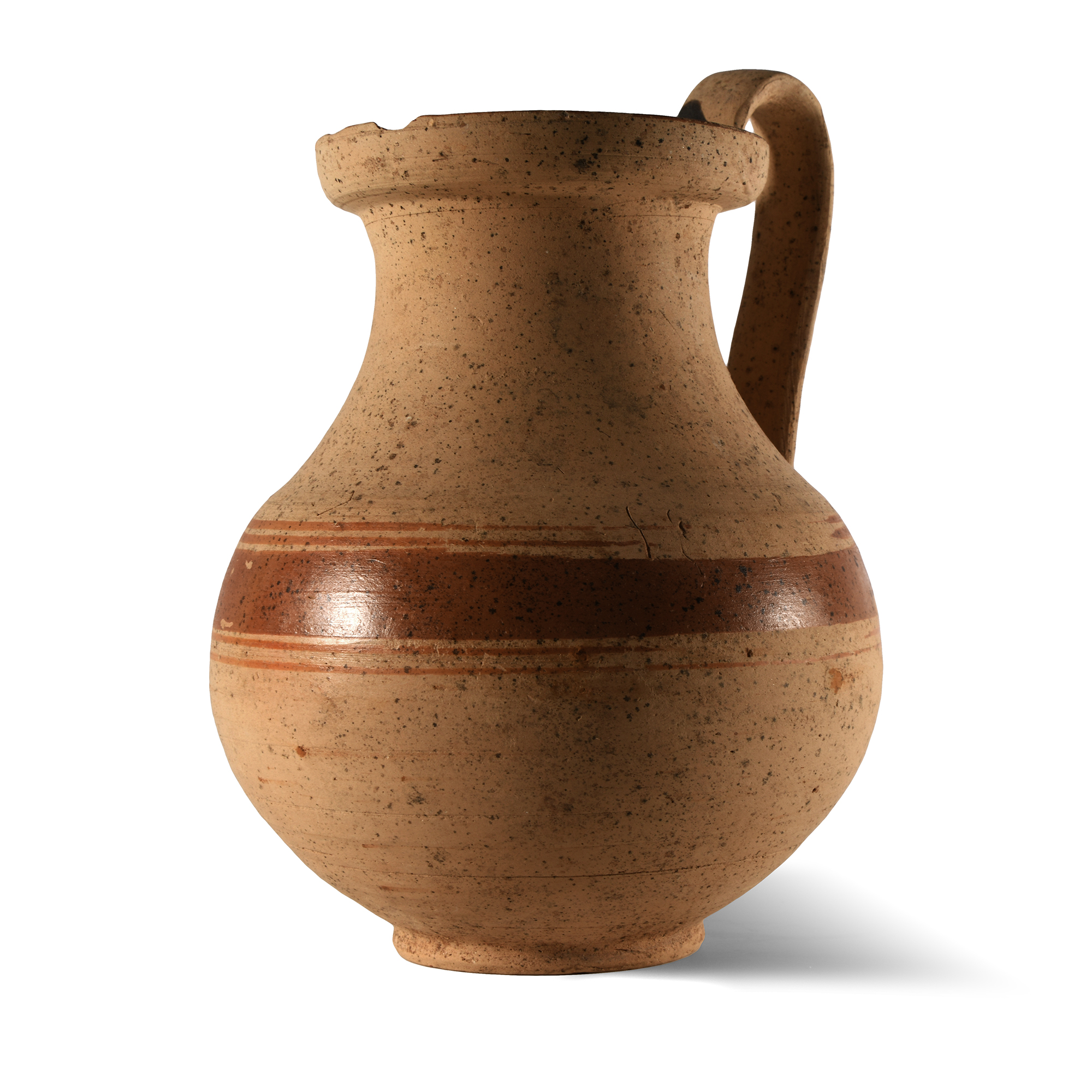 South Italian Painted Terracotta Wine Jug
