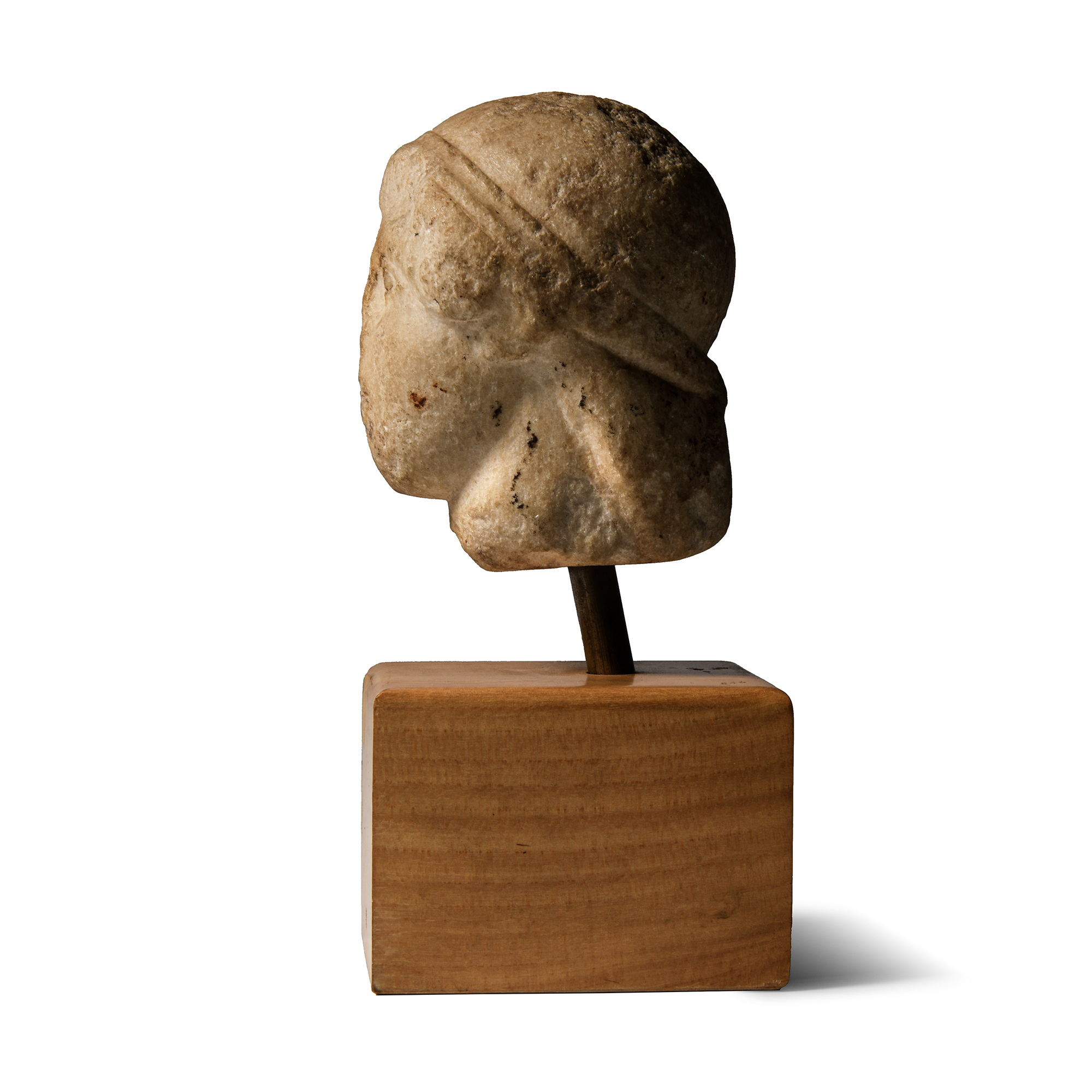 Greek Marble Head of a Kouros