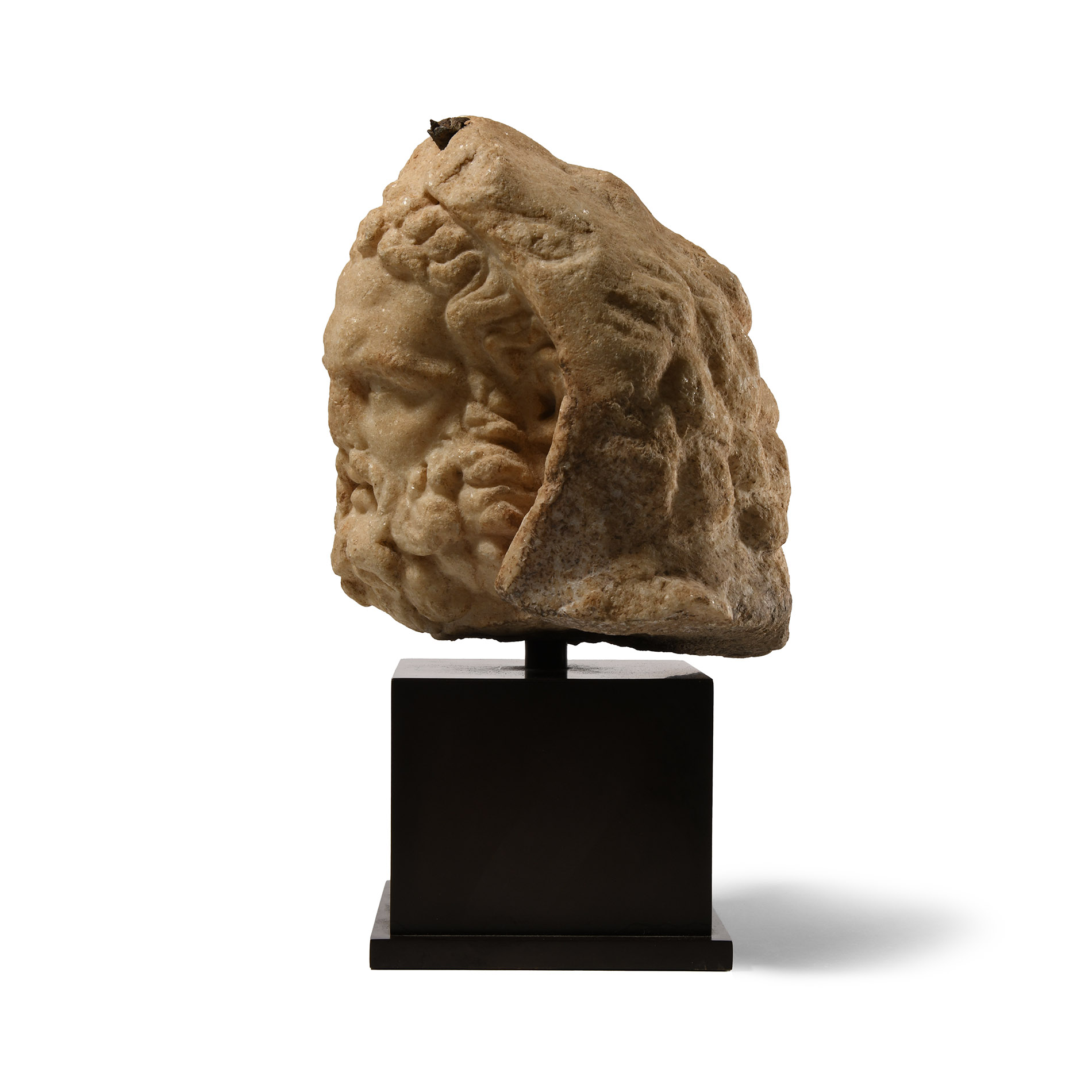 Roman Marble Head of Hercules Wearing the Nemean Lion Skin