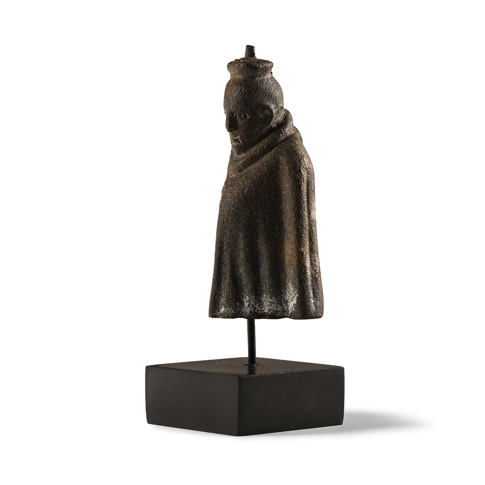 Roman Bronze Grotesque Figure with Paenula