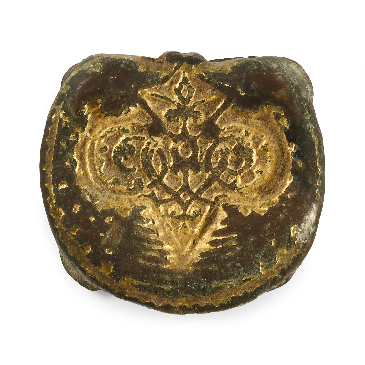 Medieval Gilt Bronze Equine Strap Slide