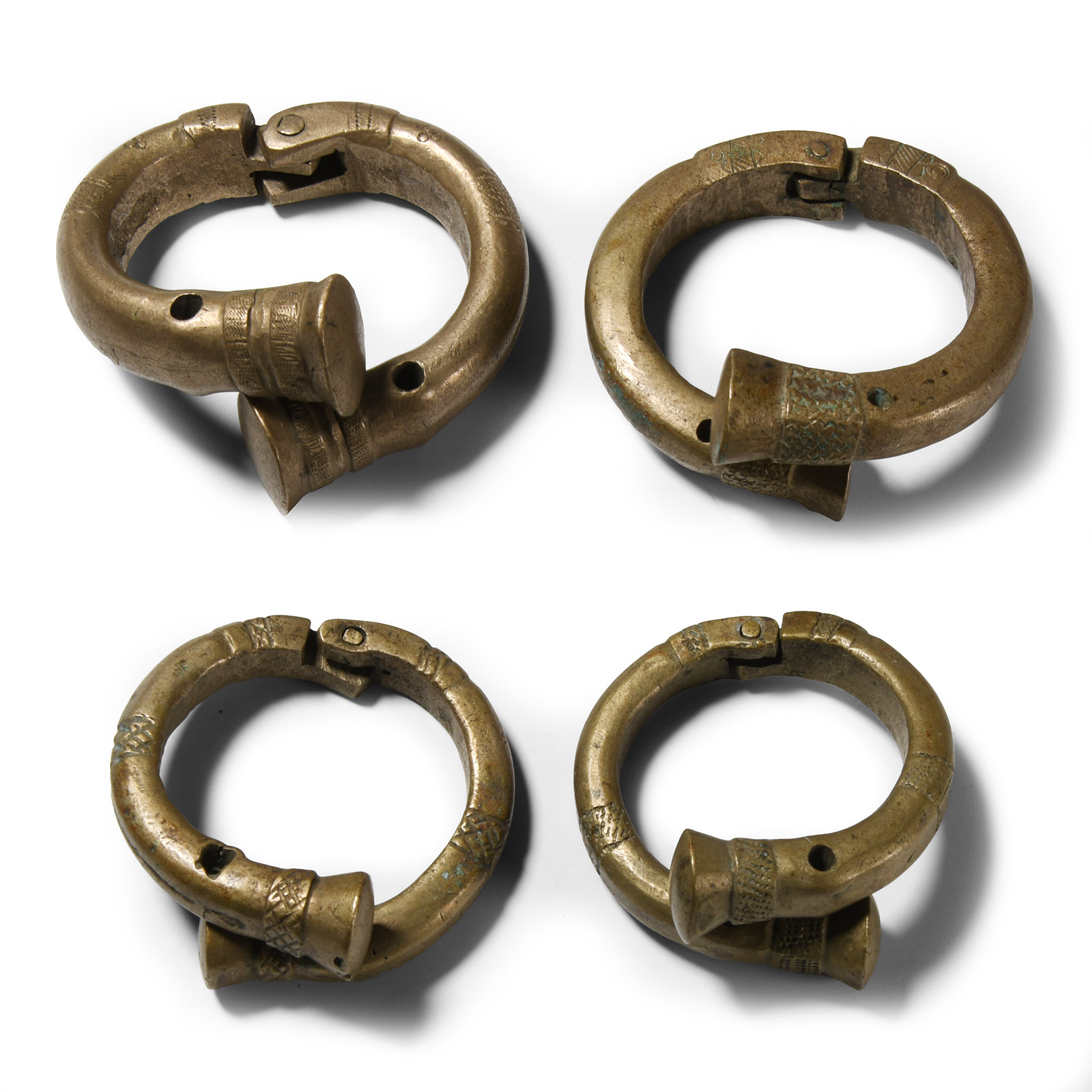 Large African Slave Trade Manilla Currency Bracelet Group