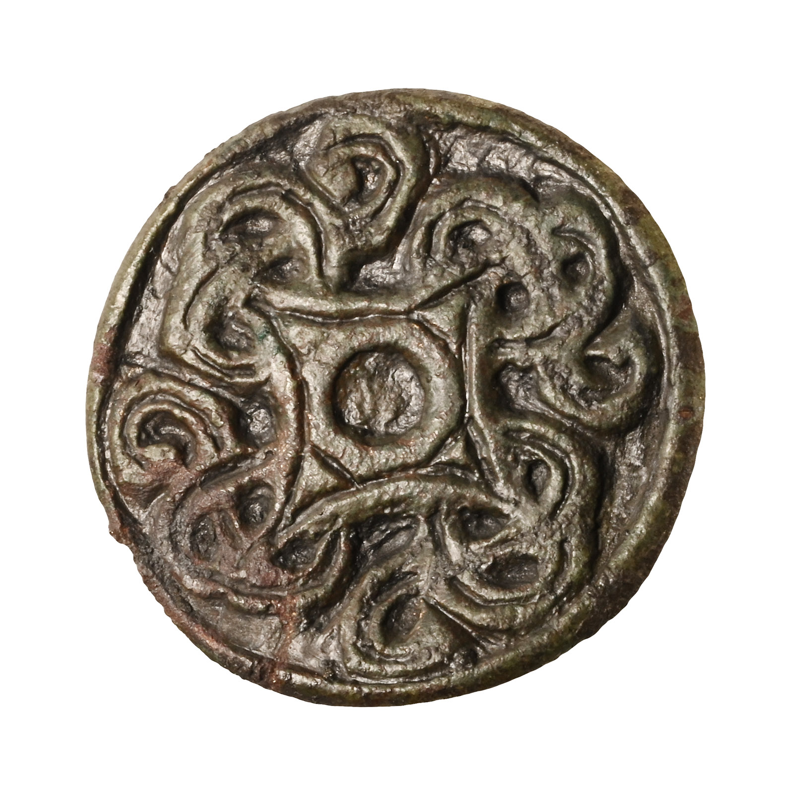 Anglo-Scandinavian Viking Bronze Borre Knot Disc Brooch