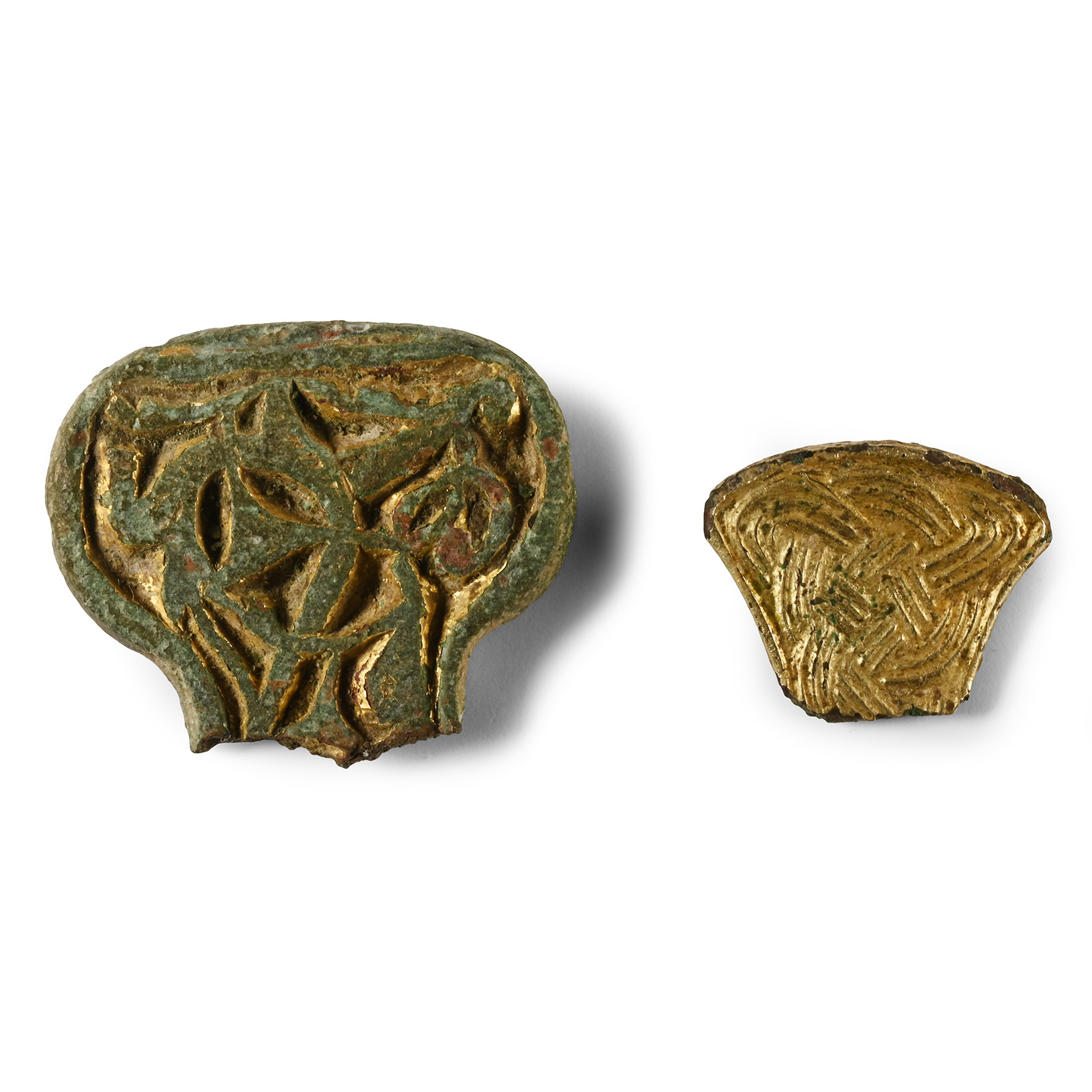Anglo-Saxon Gilt Bronze Mount Group