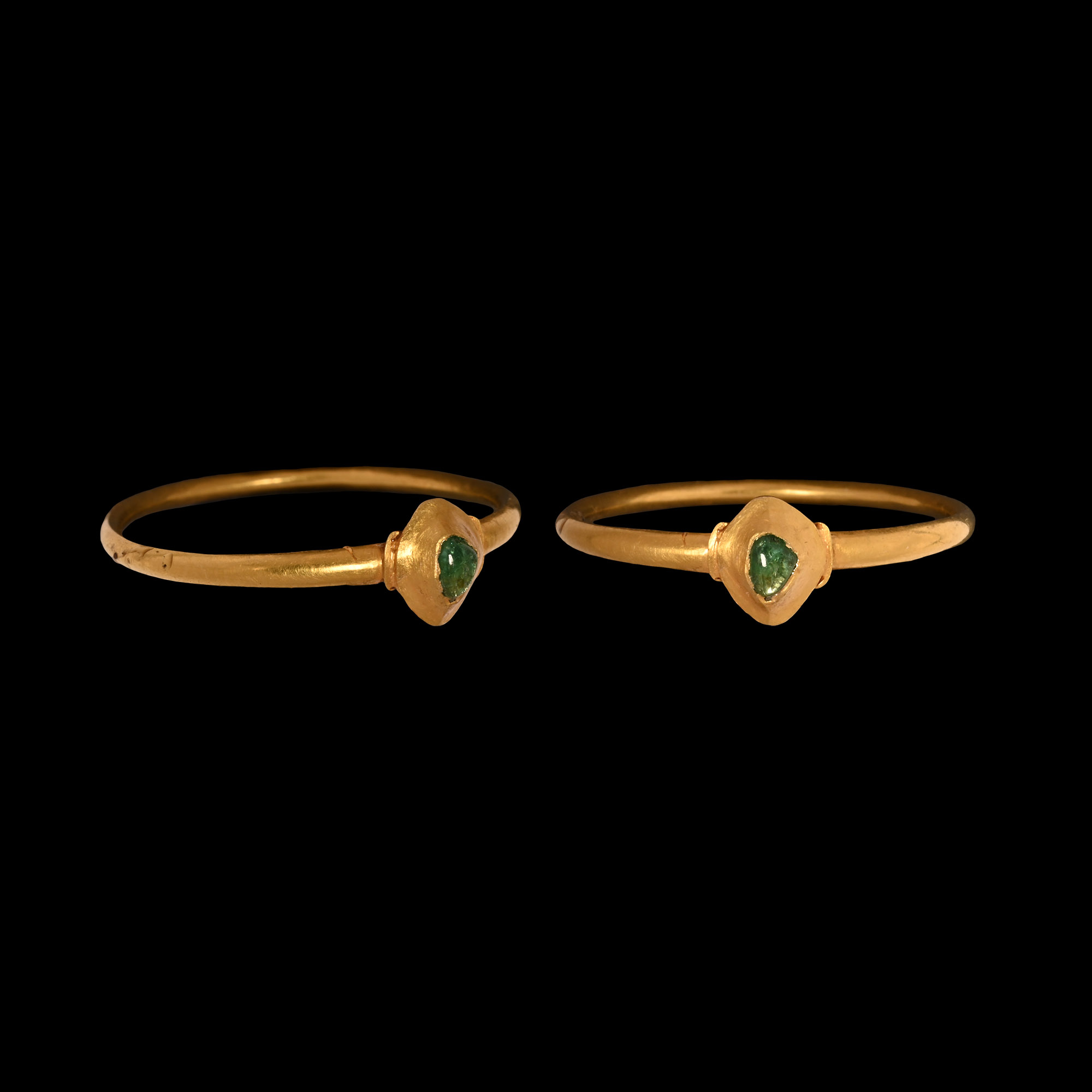 'The Frinton' Medieval Gold Bishop's Ring with Emerald