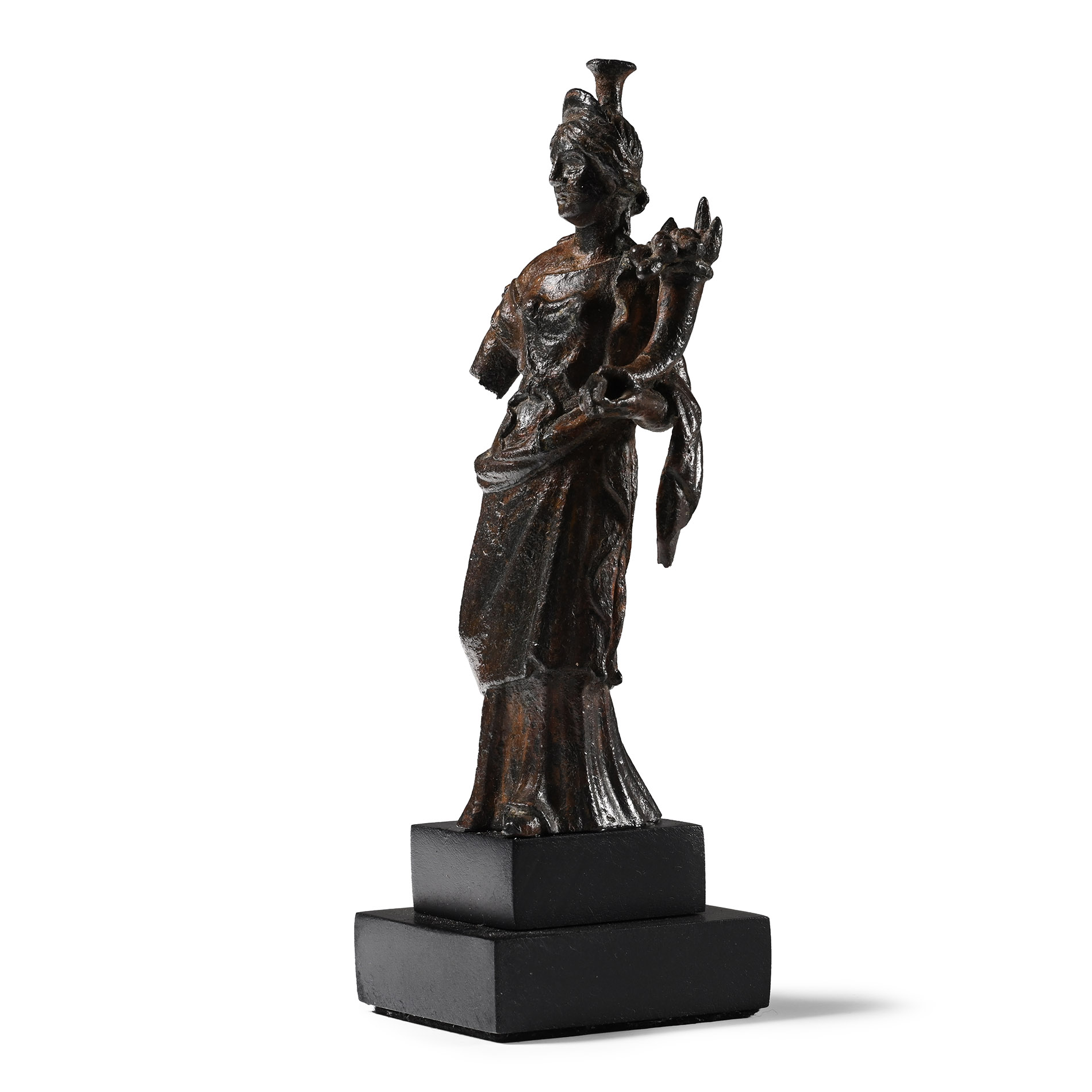Roman Bronze Statuette of Isis Fortuna