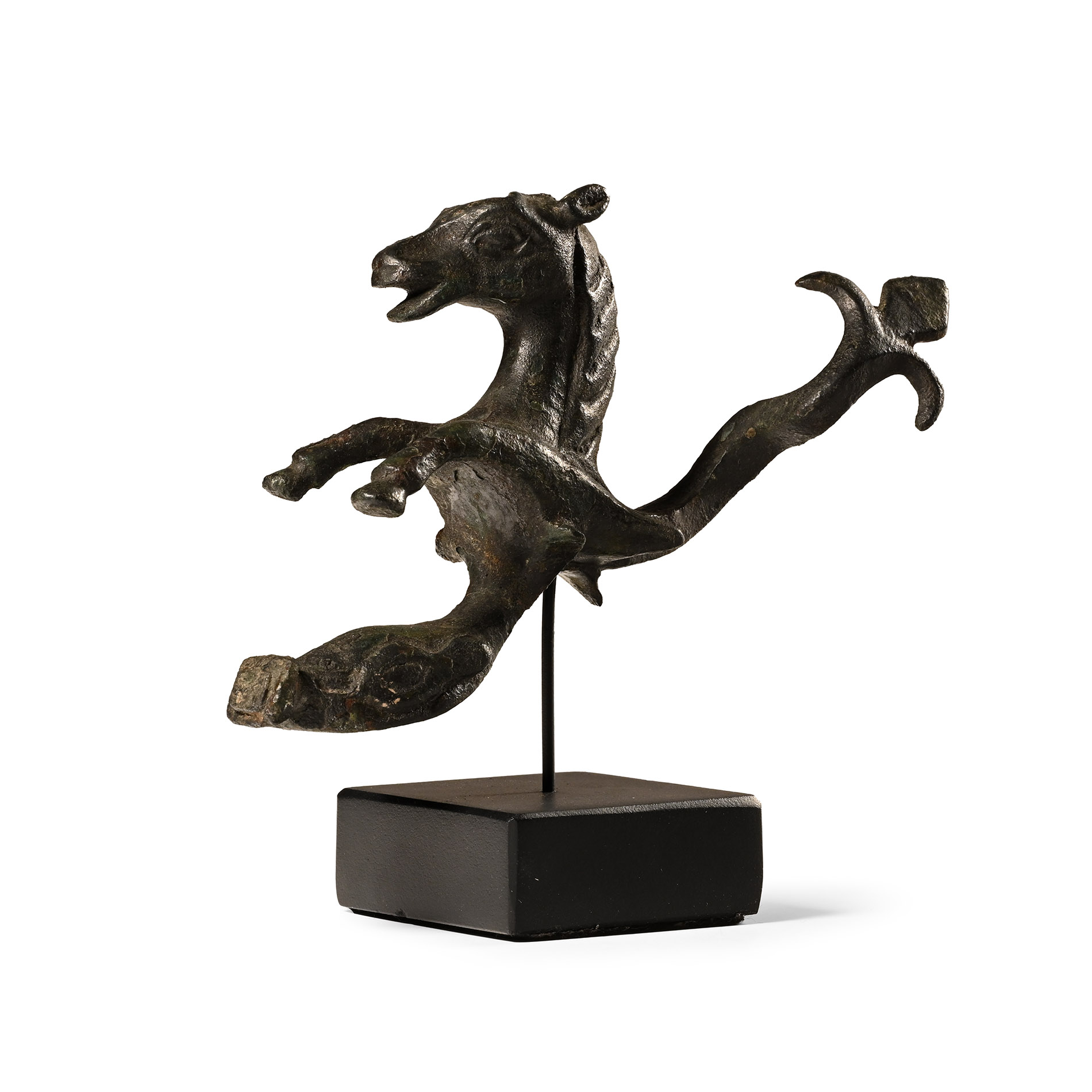 Roman Bronze Hippocampus and Dolphin Statuette