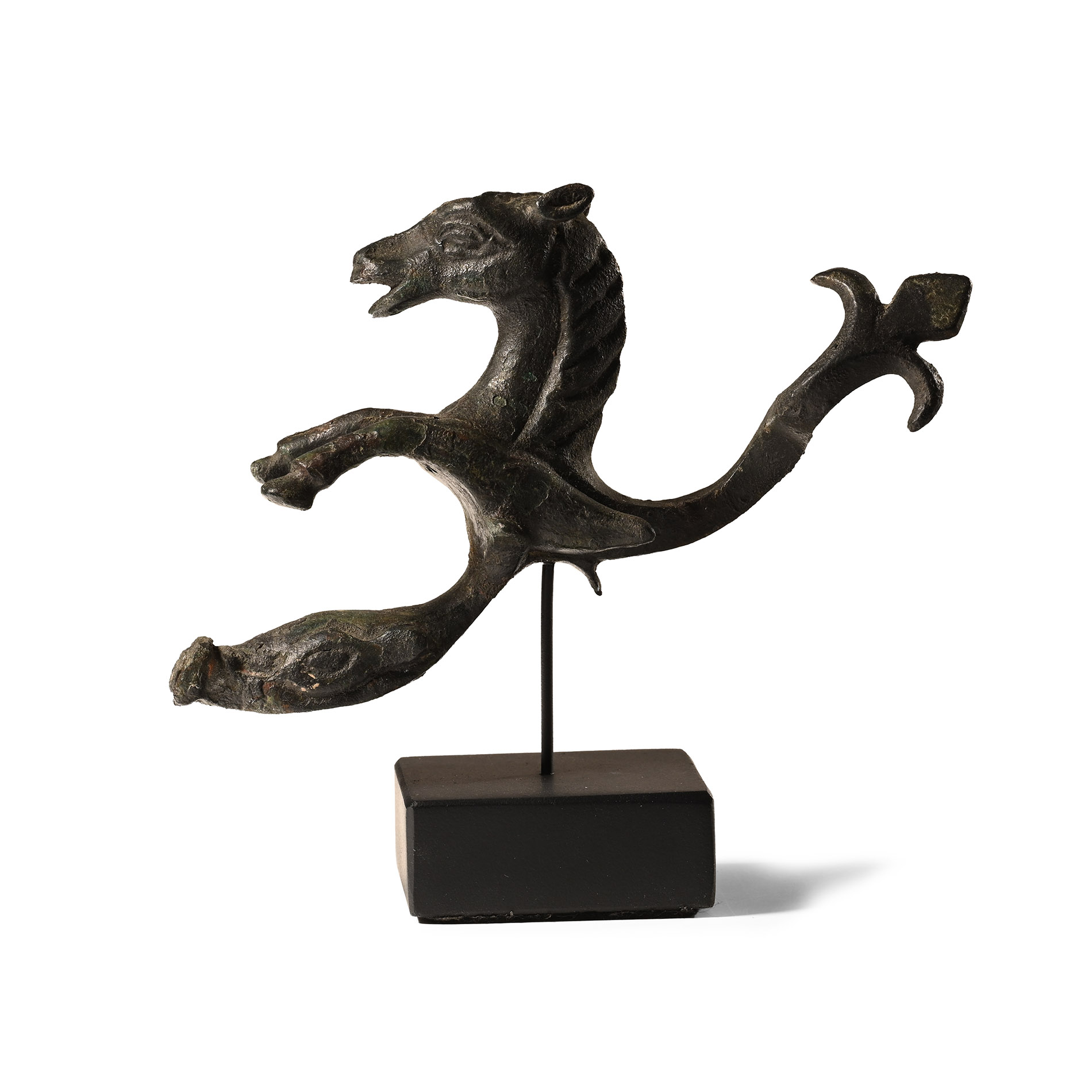Roman Bronze Hippocampus and Dolphin Statuette