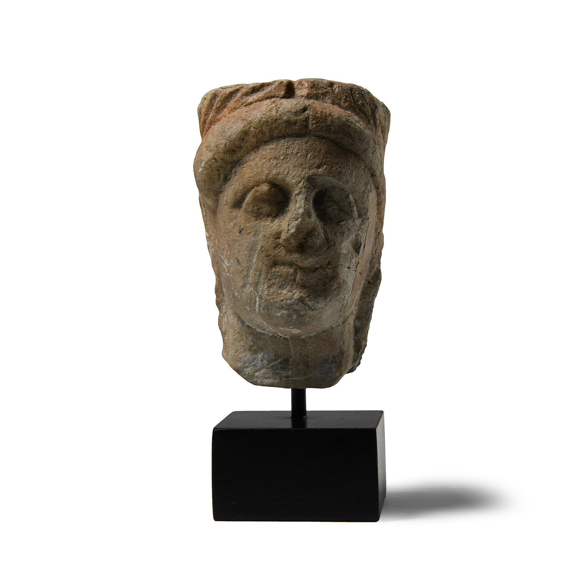 Greek Stone Head of a Caryatid