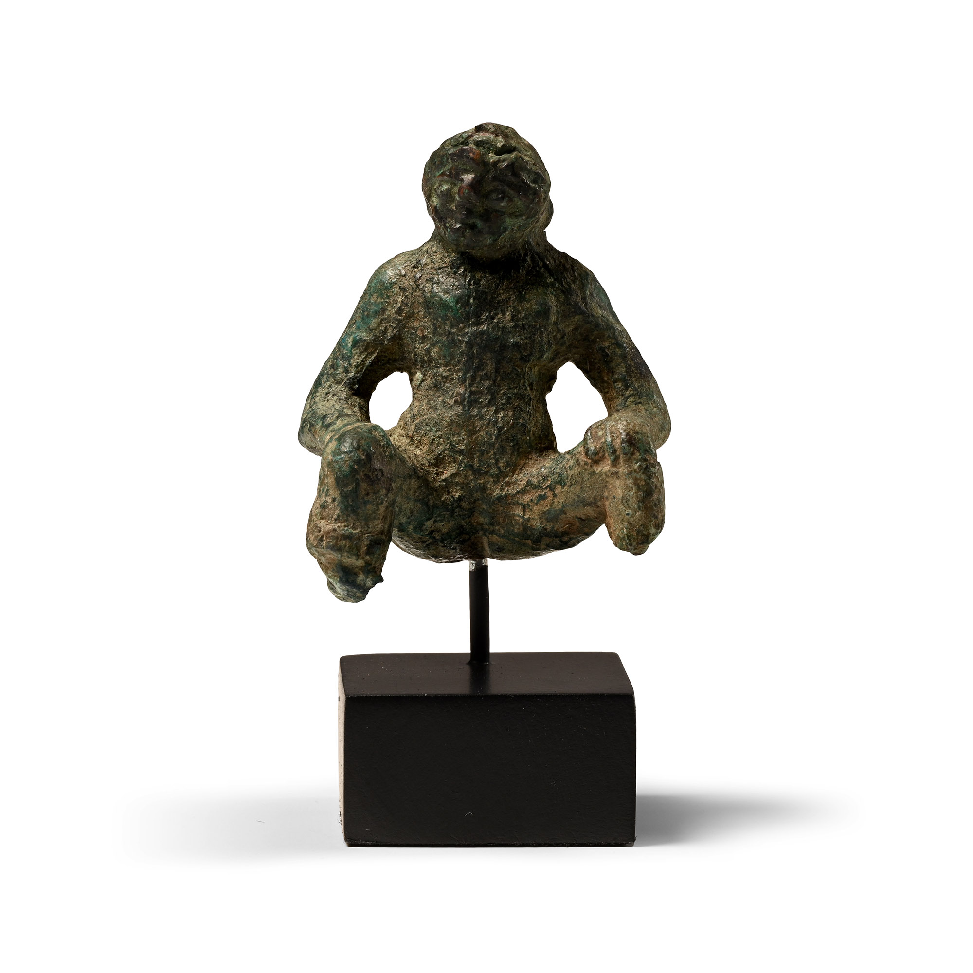 Roman Bronze Crouching Female Statuette