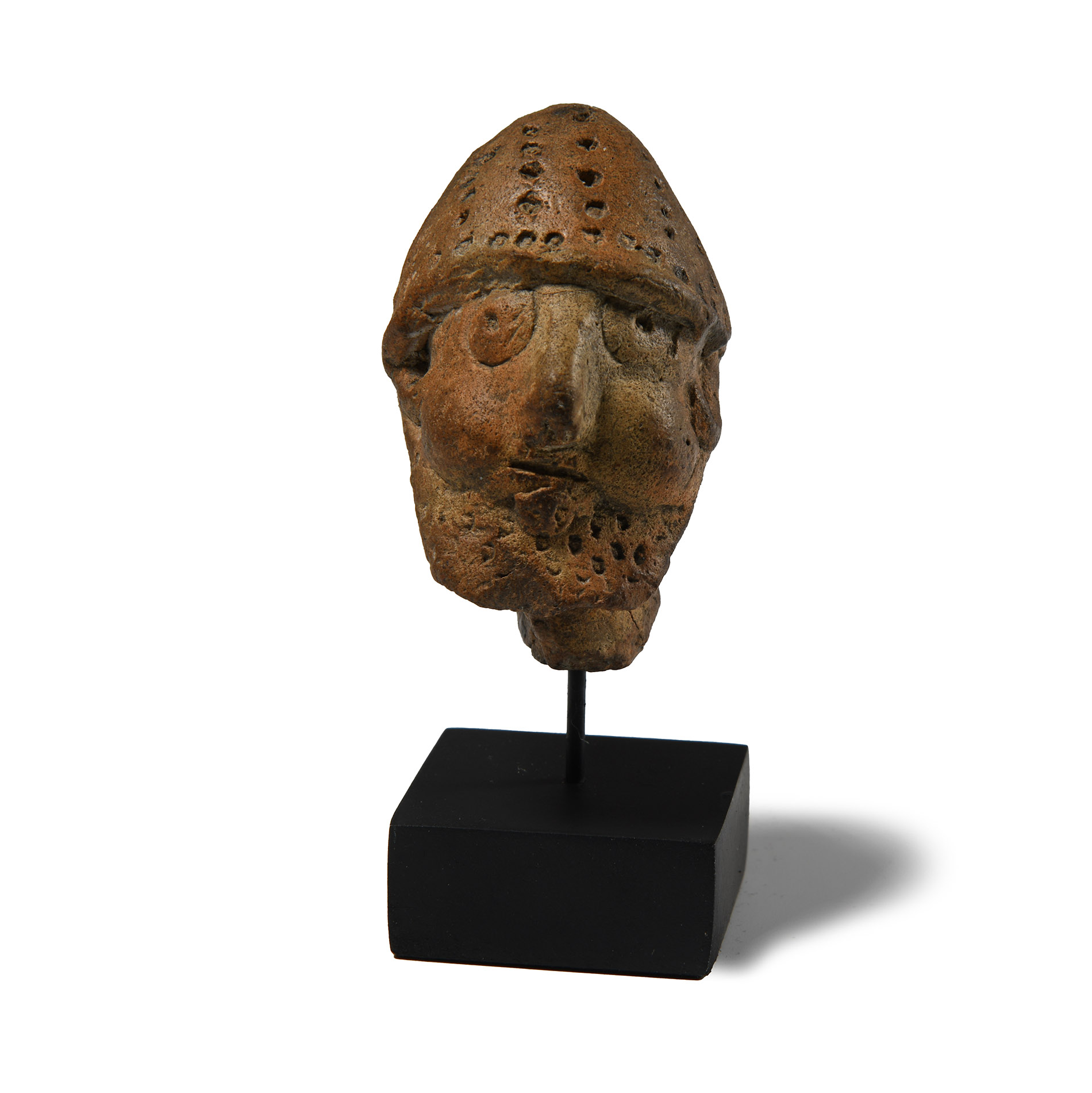 Cypriot Terracotta Head of a Warrior