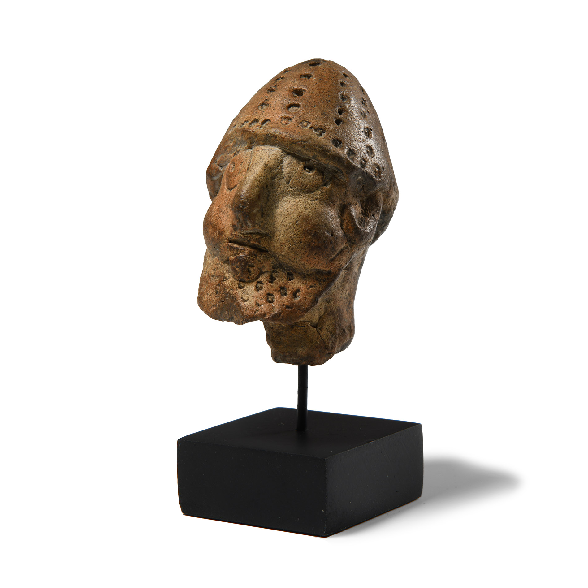 Cypriot Terracotta Head of a Warrior