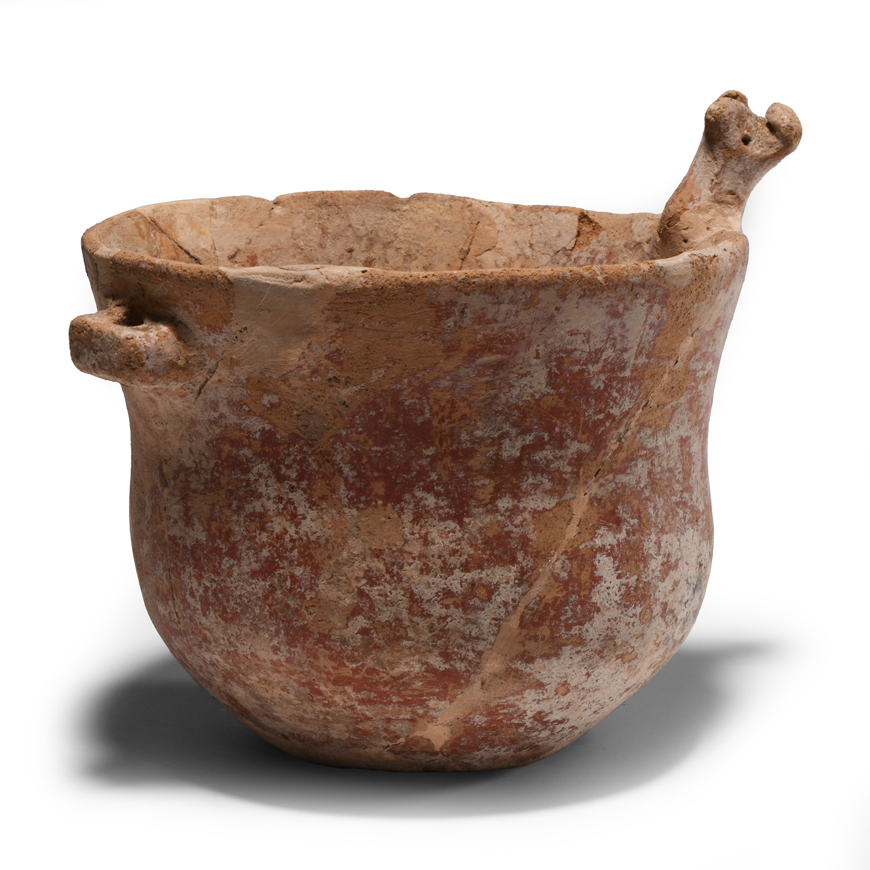 Cypriot Terracotta Vessel with Bull's Head on Rim