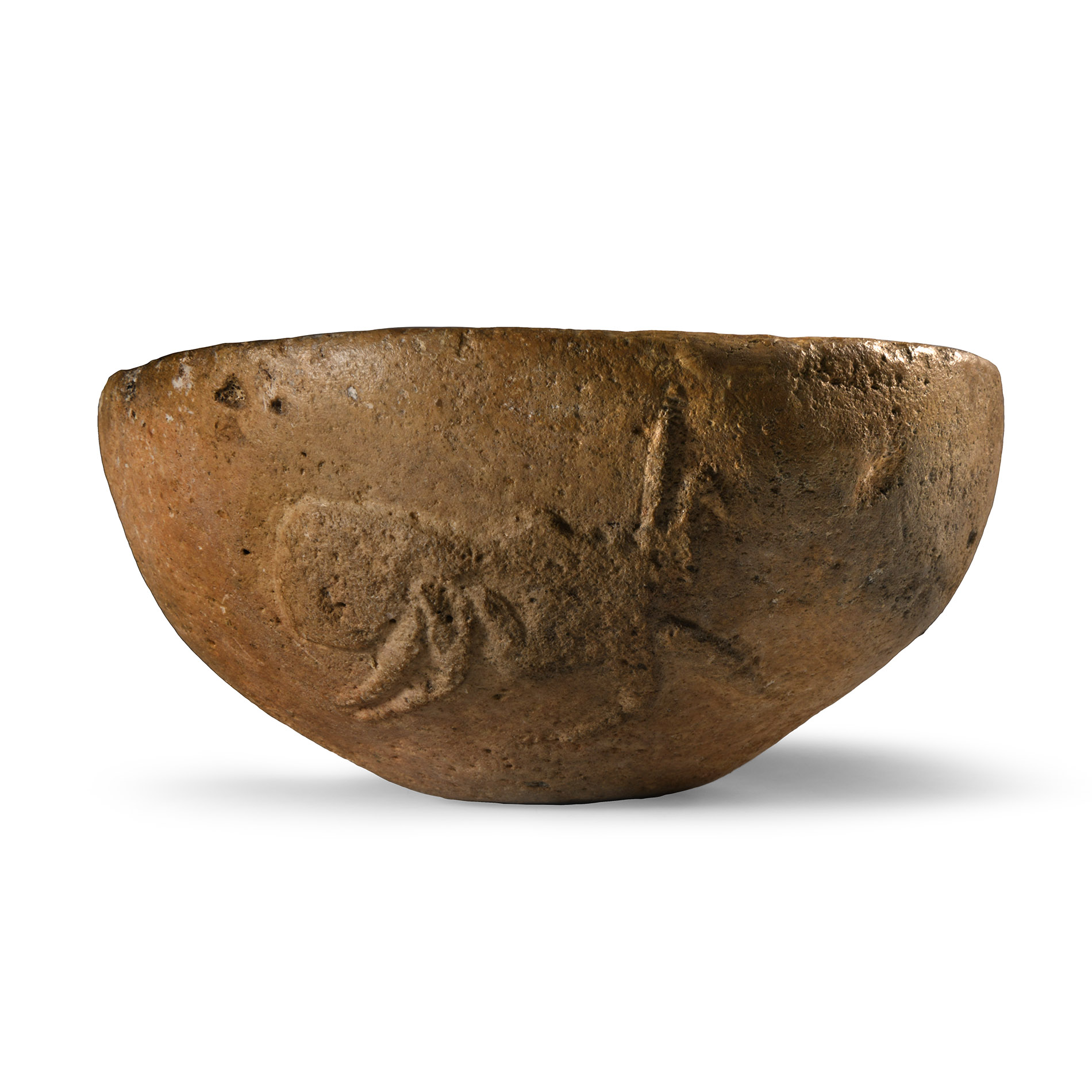 Western Asiatic Stone Bowl with Locusts