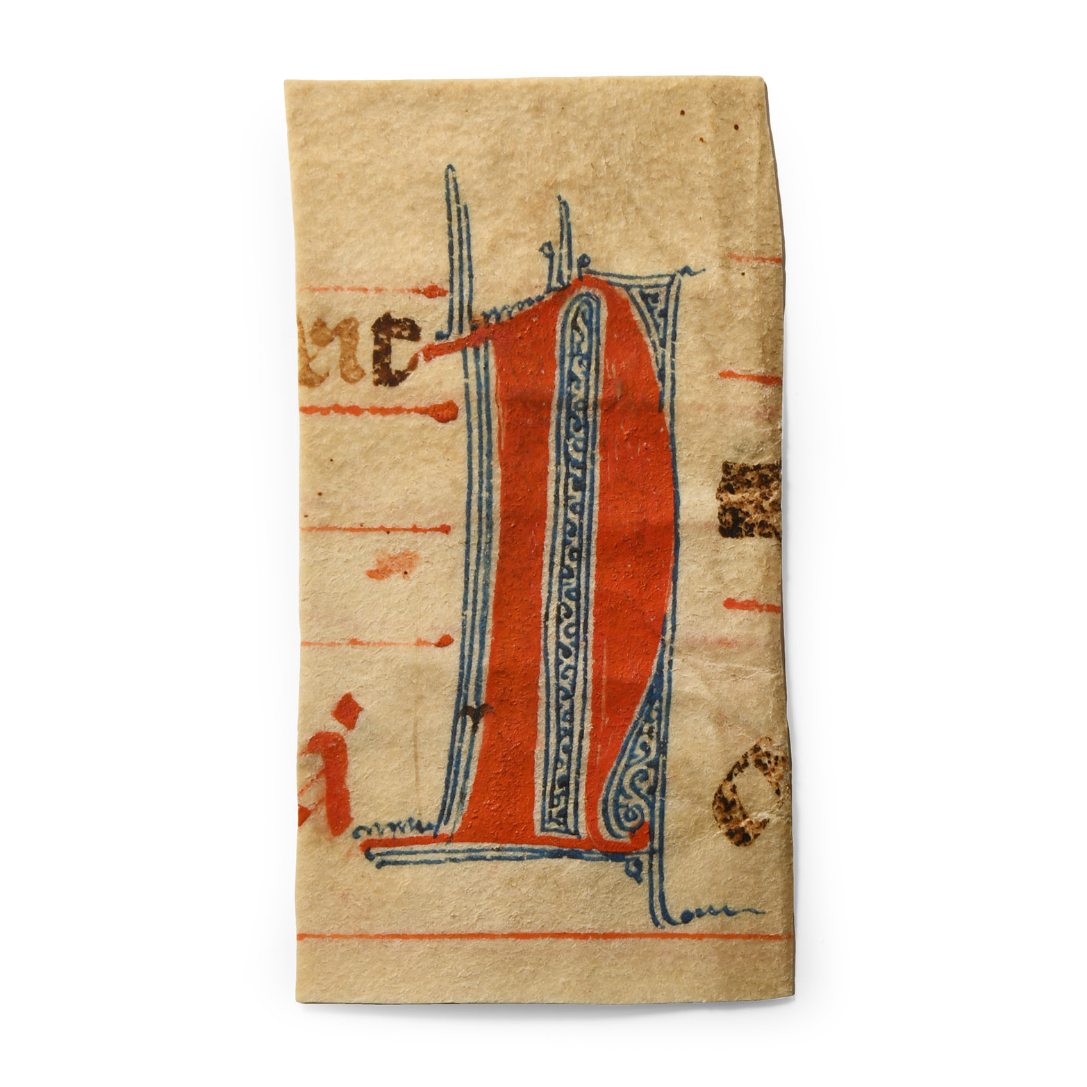 Medieval Initial 'N' Tempera on Parchment from a Choir Book