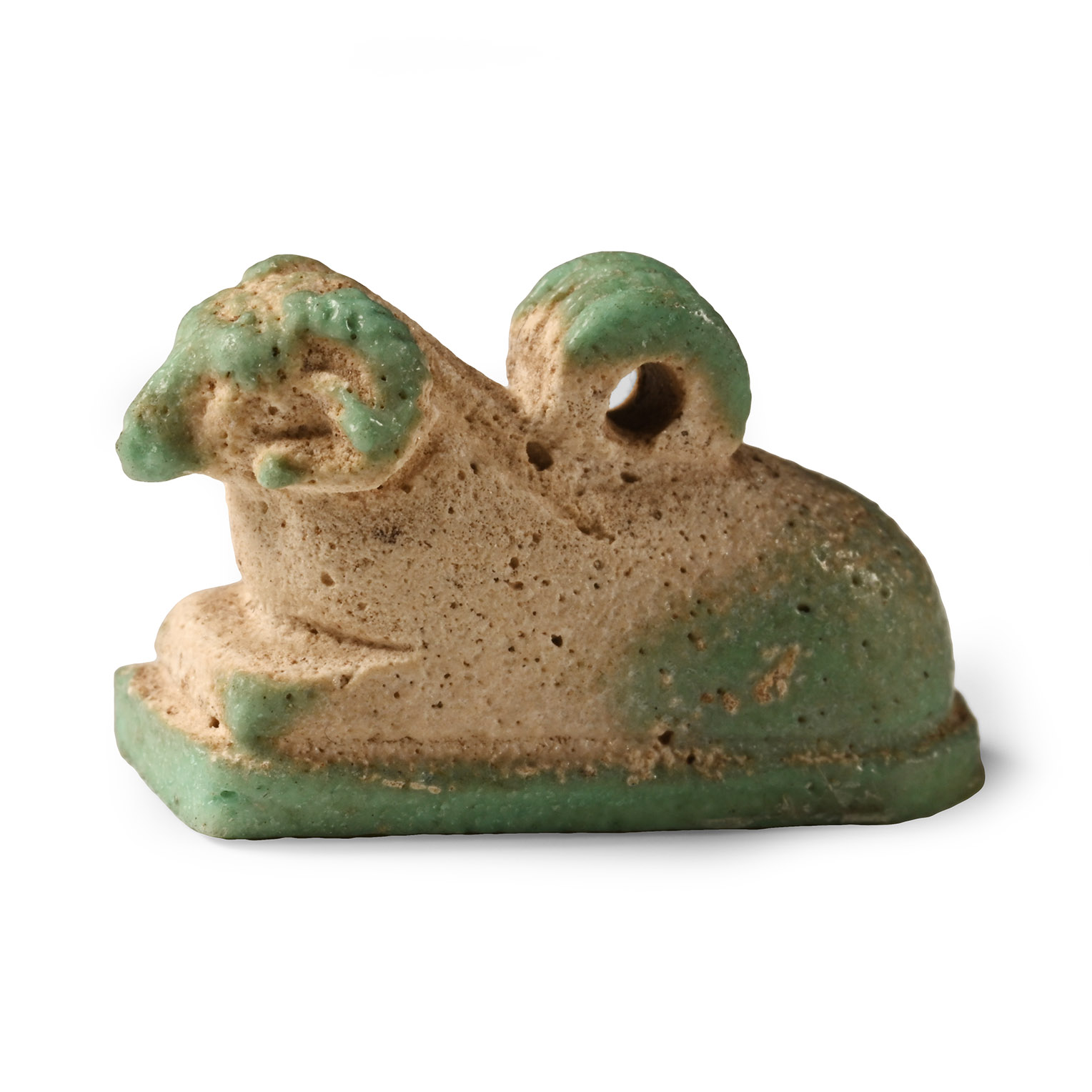 Egyptian Blue Faience Ram Amulet
