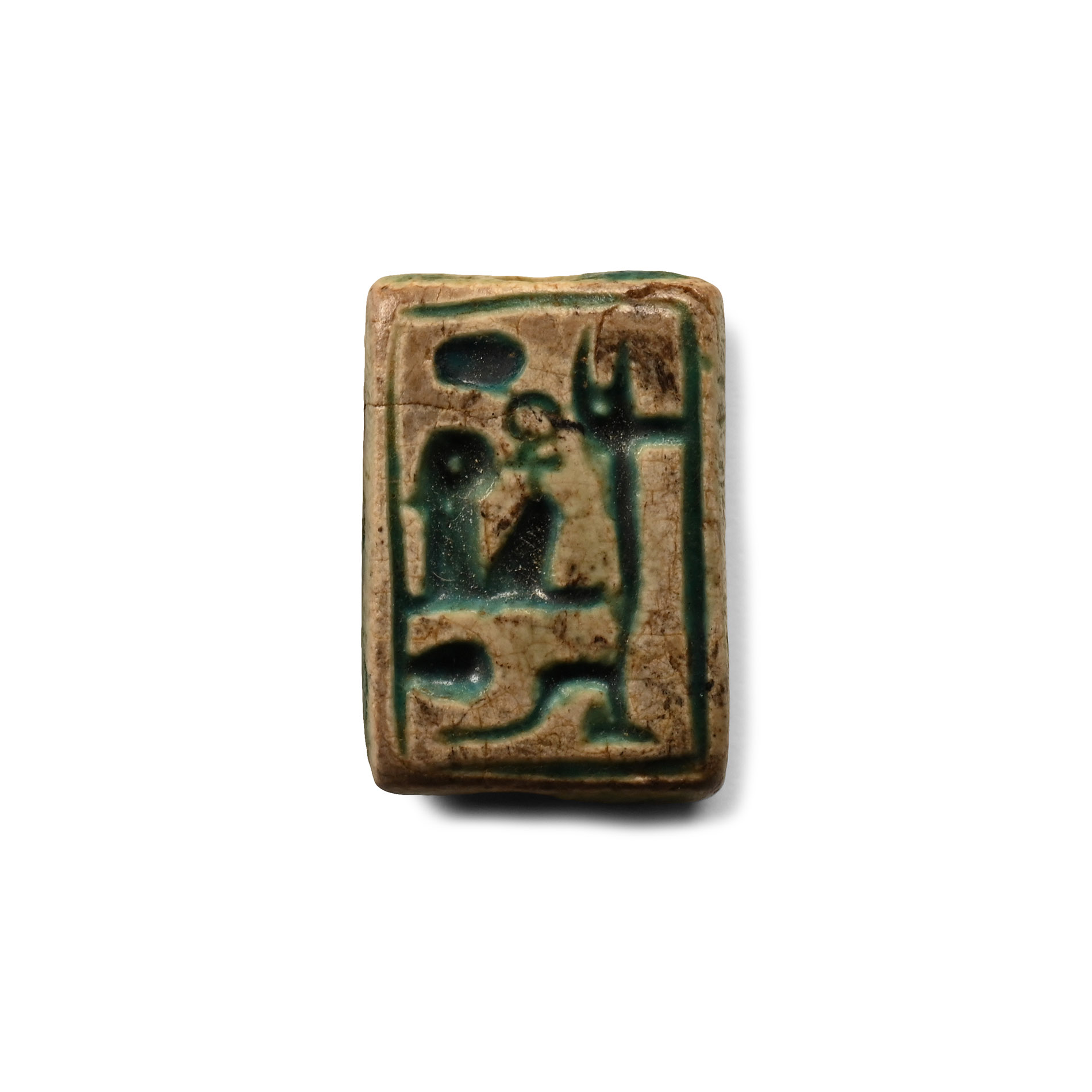 Egyptian Faience Block Bead for Ramesses II