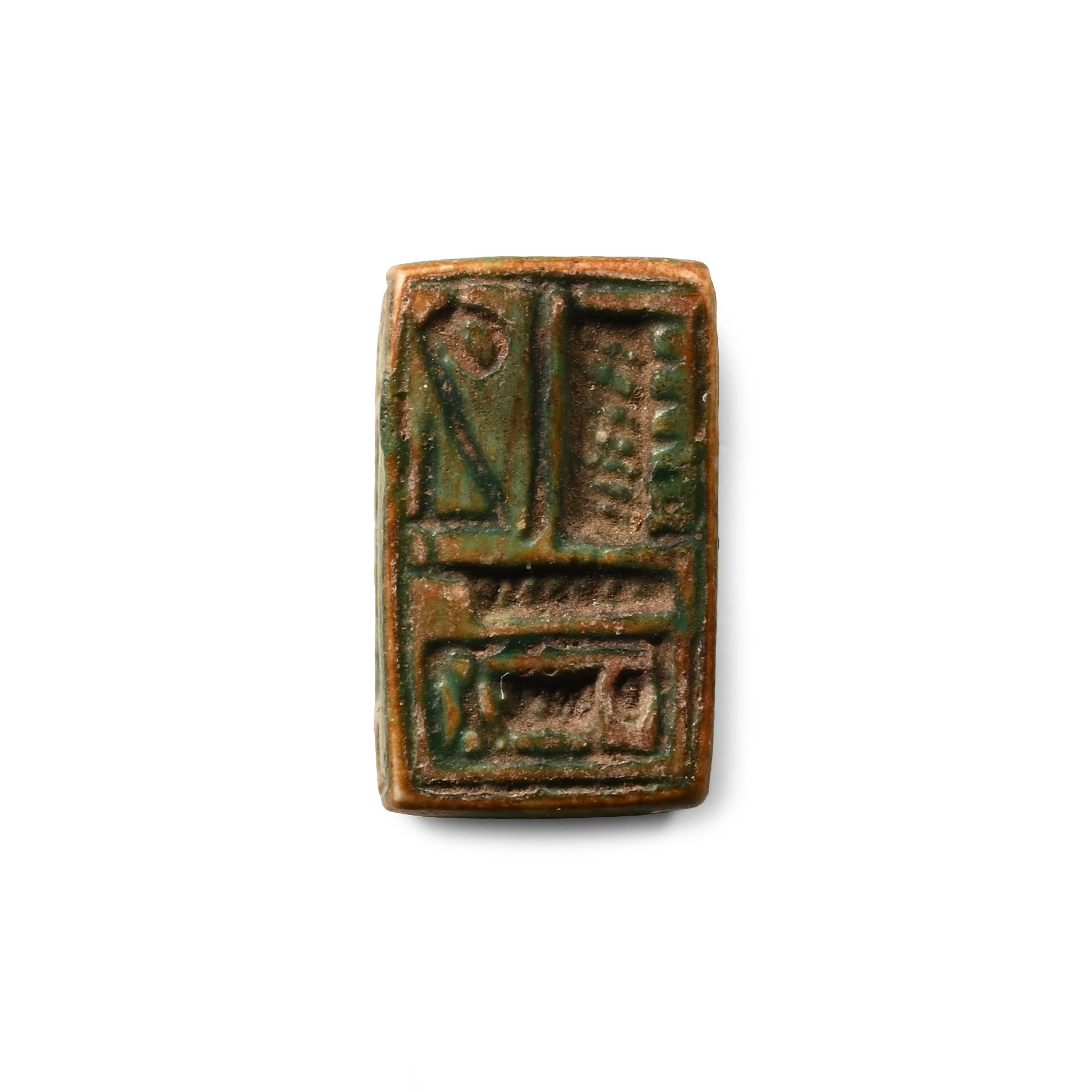 Egyptian Faience Block Bead of Thutmose III