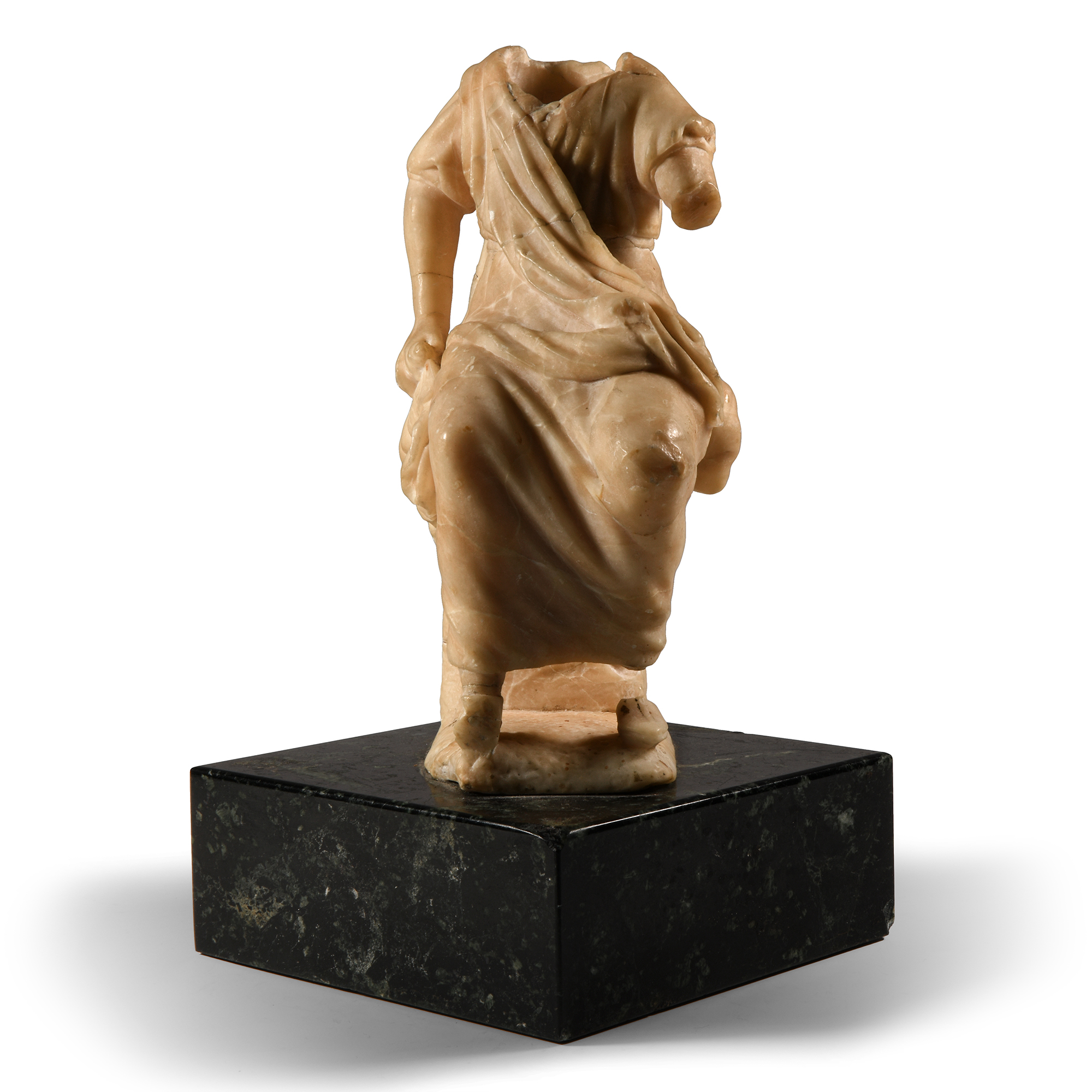 Neoclassical Marble Seated Robed Figure