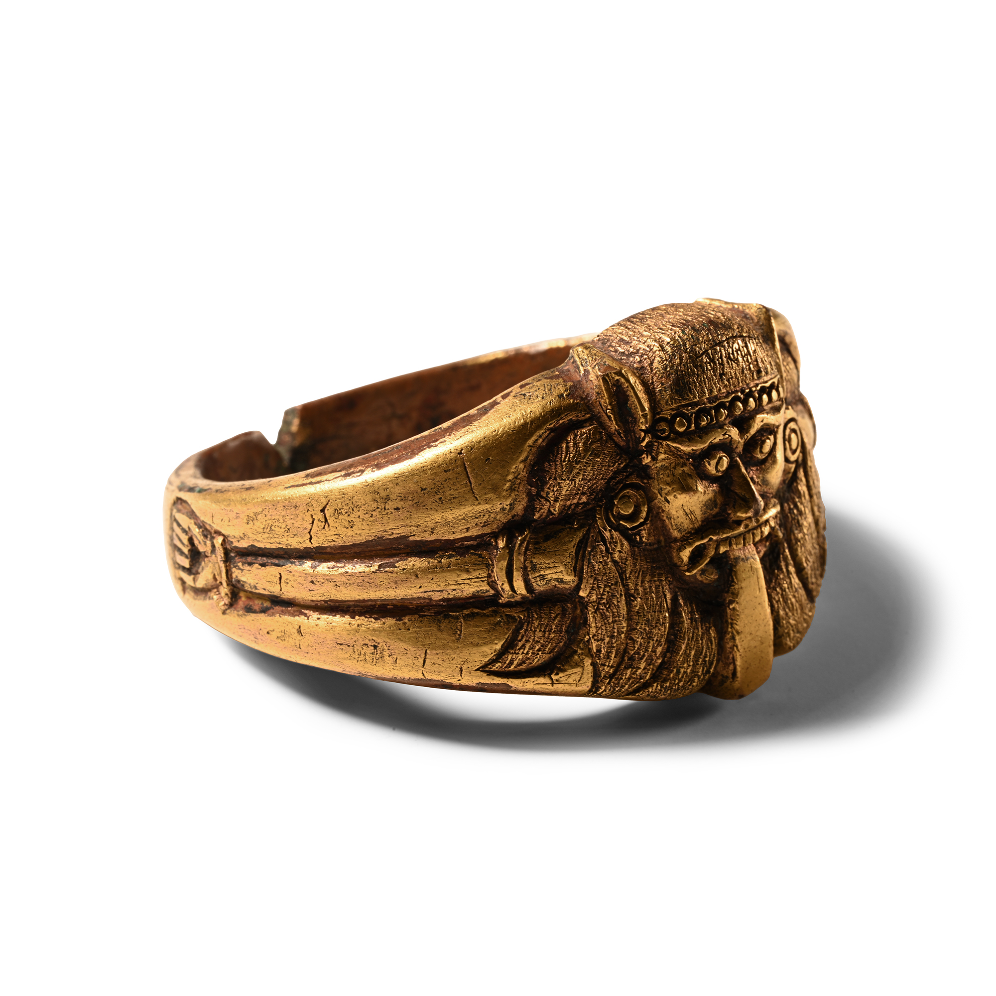 Tibetan Gilt Bronze Bracelet with Demon