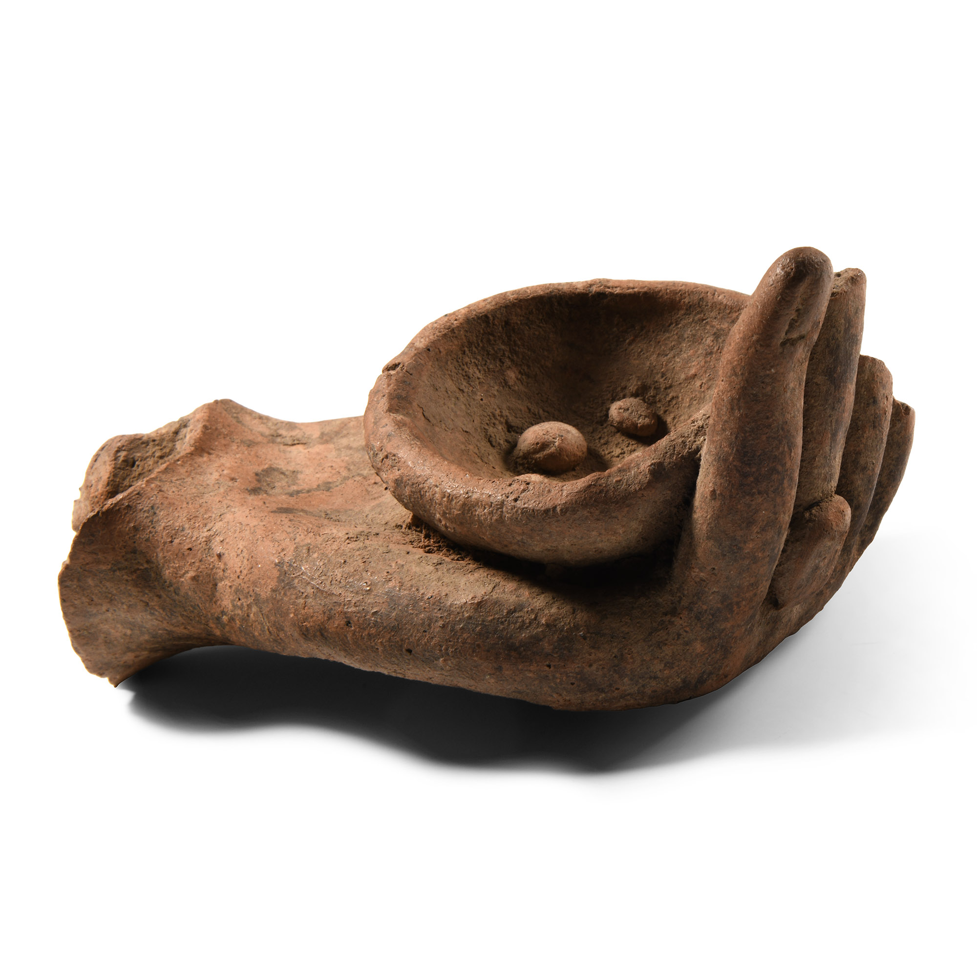 Etruscan Terracotta Hand with Offerings