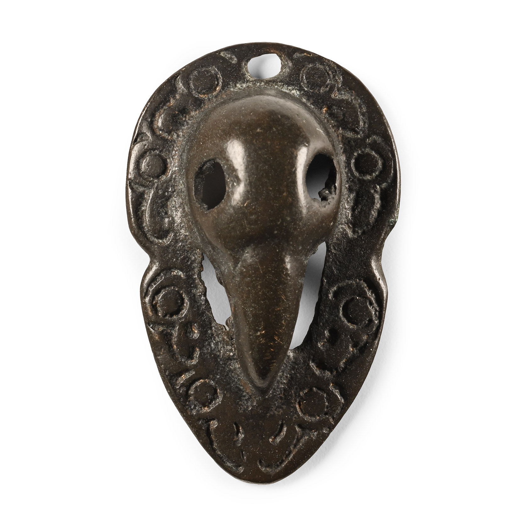 Viking Bronze Raven's Head Mount