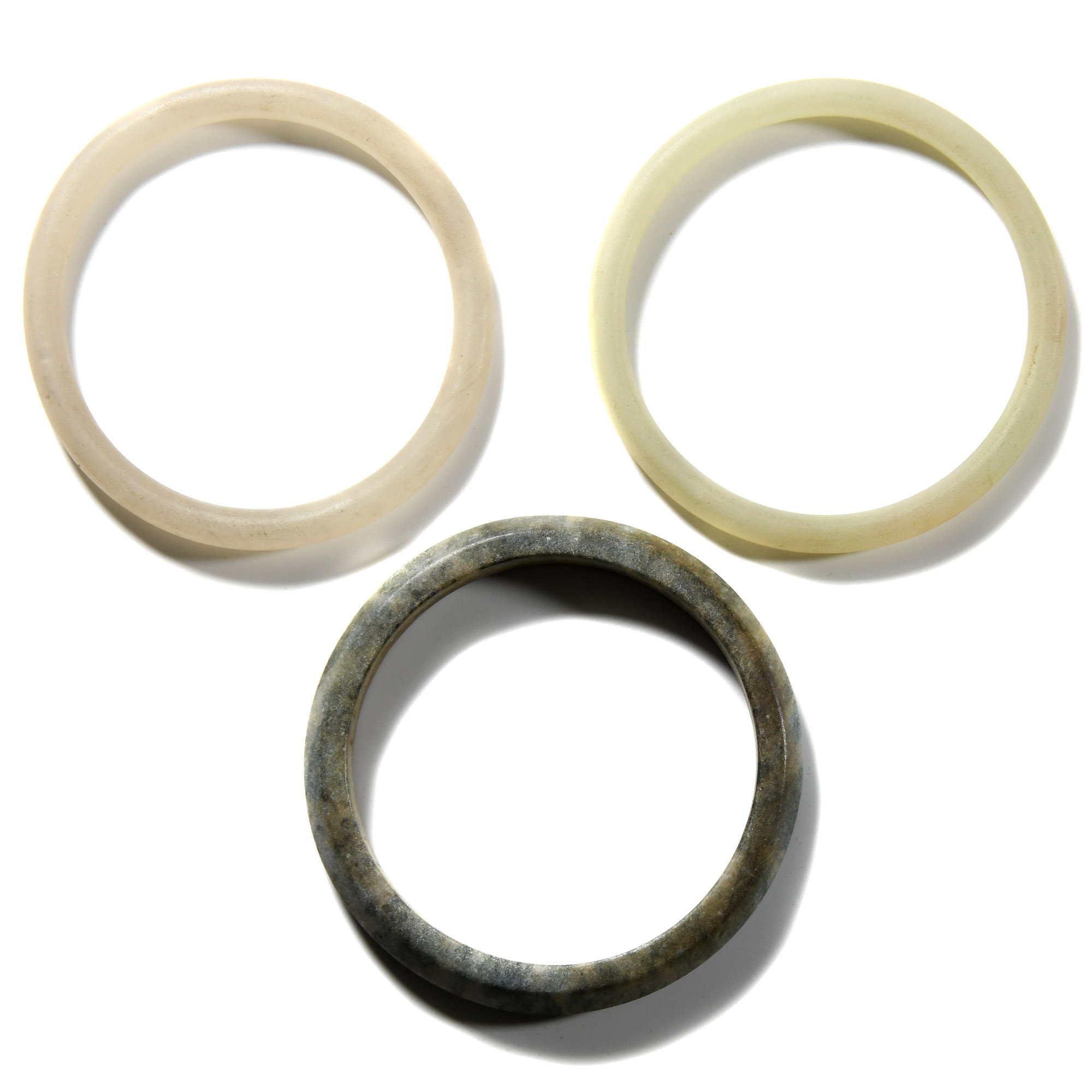 Chinese Stone and Glass Bracelet Group