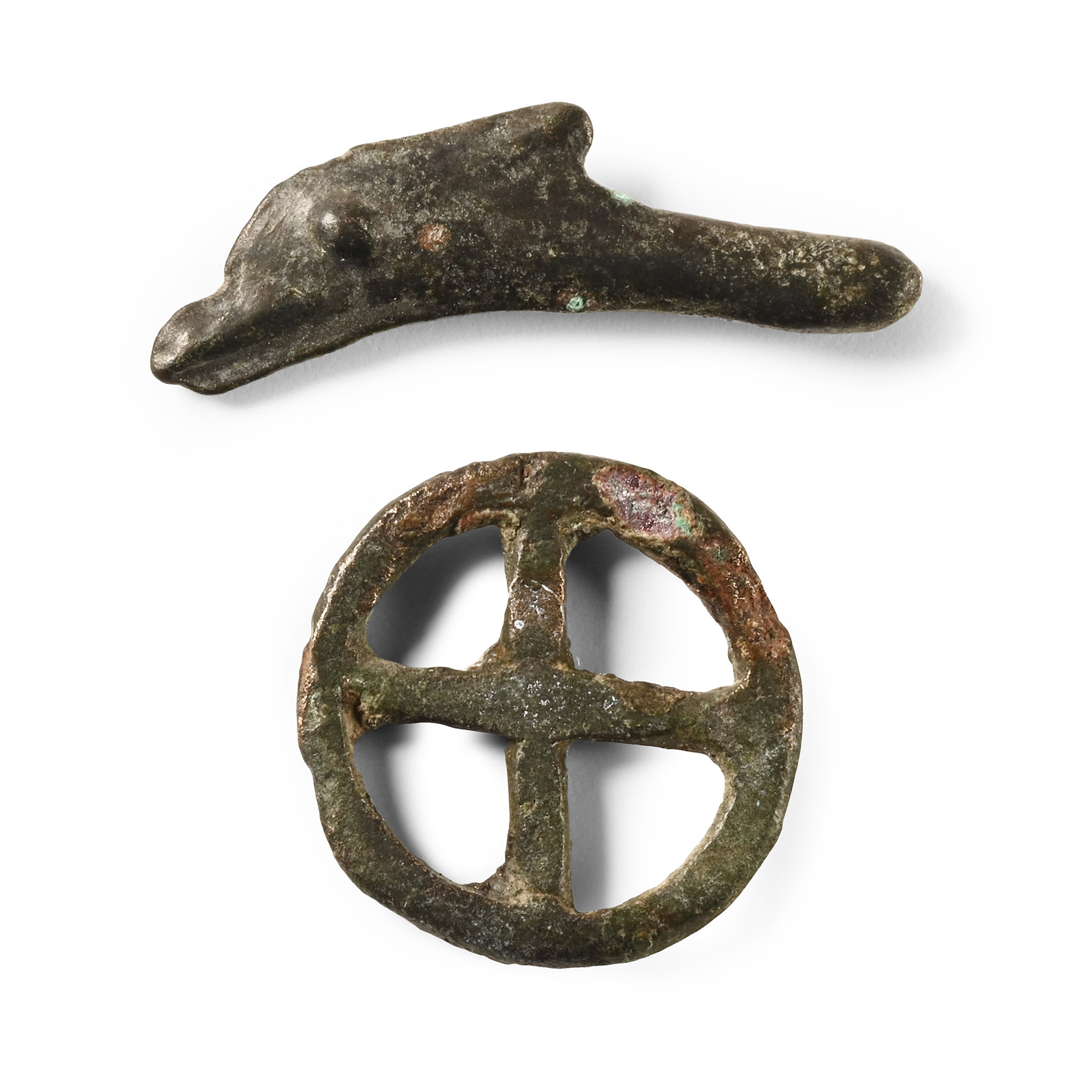 Greek Bronze Dolpin and Wheel Proto-Money Group