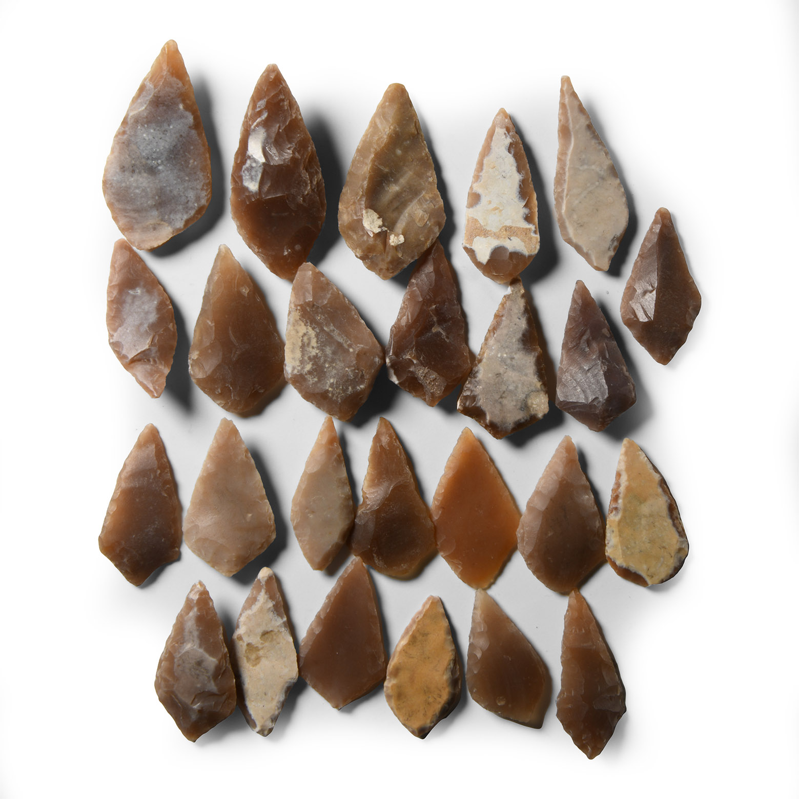 Stone Age Knapped Diamond-Shaped Arrowhead Collection