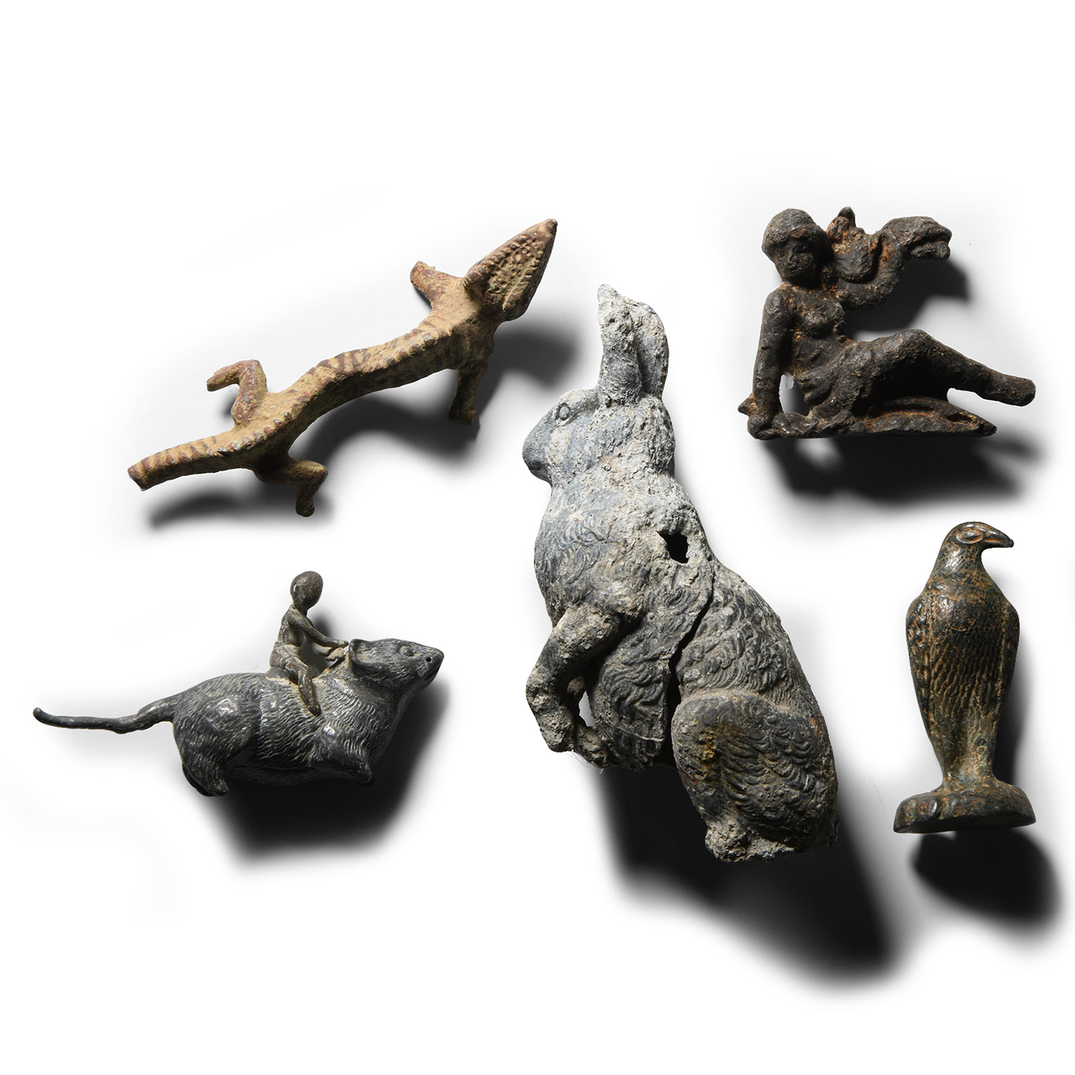 Mixed Bronze and Lead Statuette Group