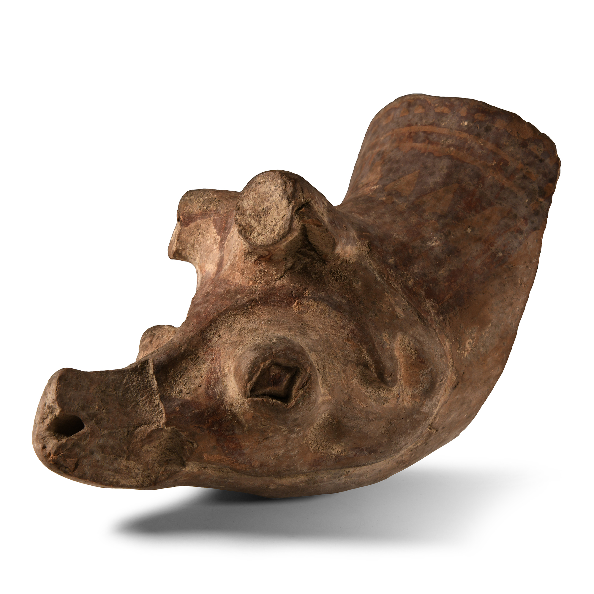 Greek Painted Terracotta Rhyton Fragment