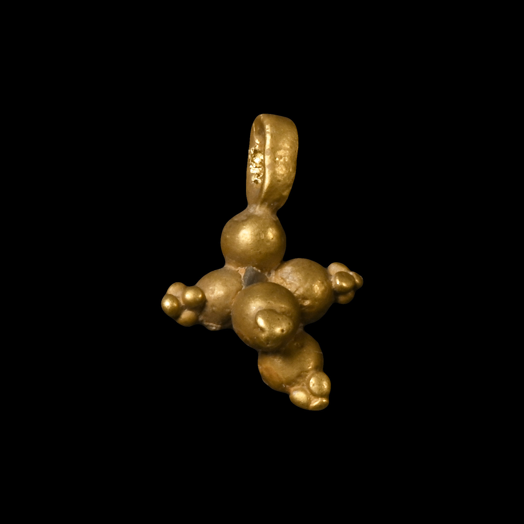 Medieval Gold Granulated Cross Pendant