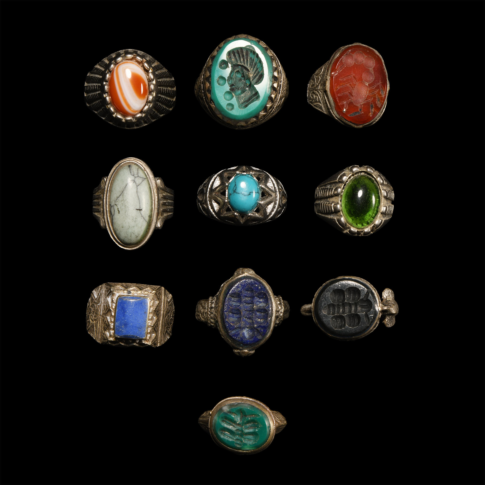 Mixed Silver-Coloured Metal Ring Group