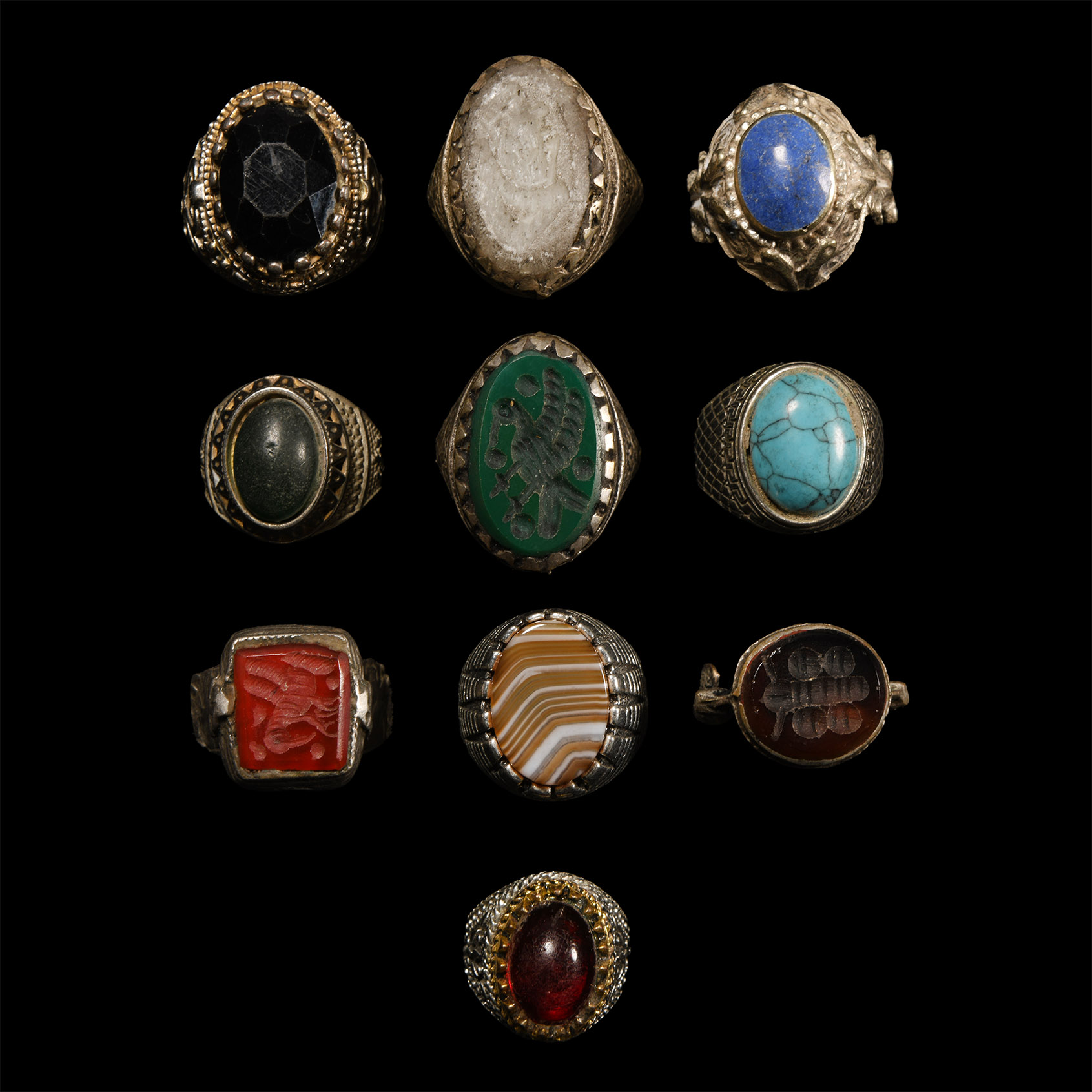 Mixed Silver-Coloured Metal Ring Group