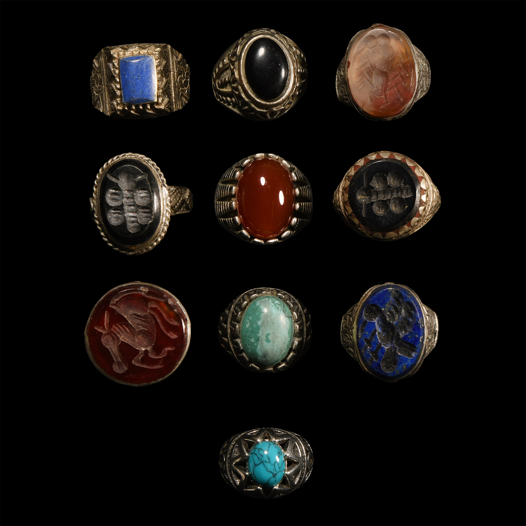 Mixed Silver-Coloured Metal Ring Group