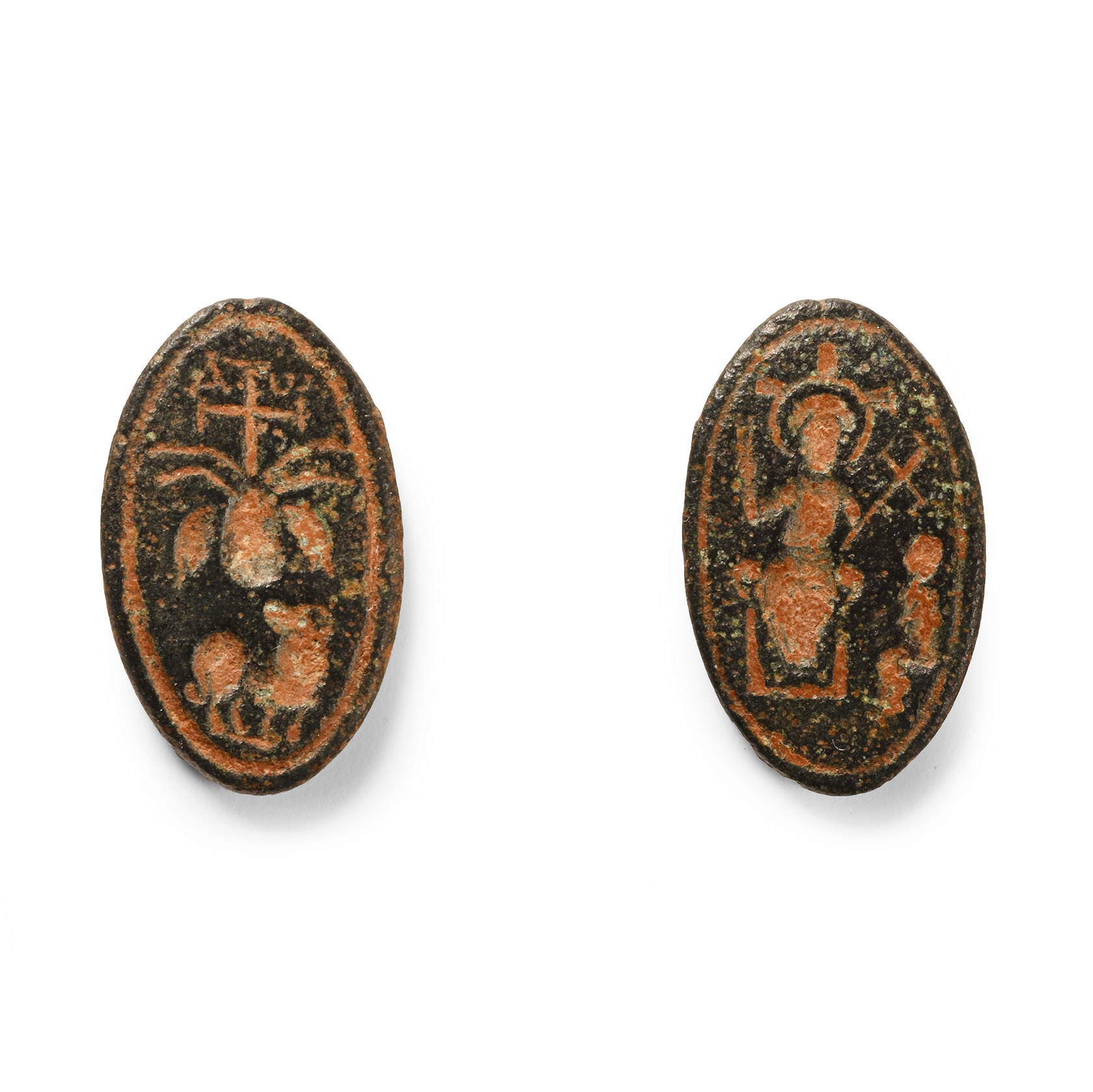 Byzantine Bifacial Gemstone with Religious Scenes
