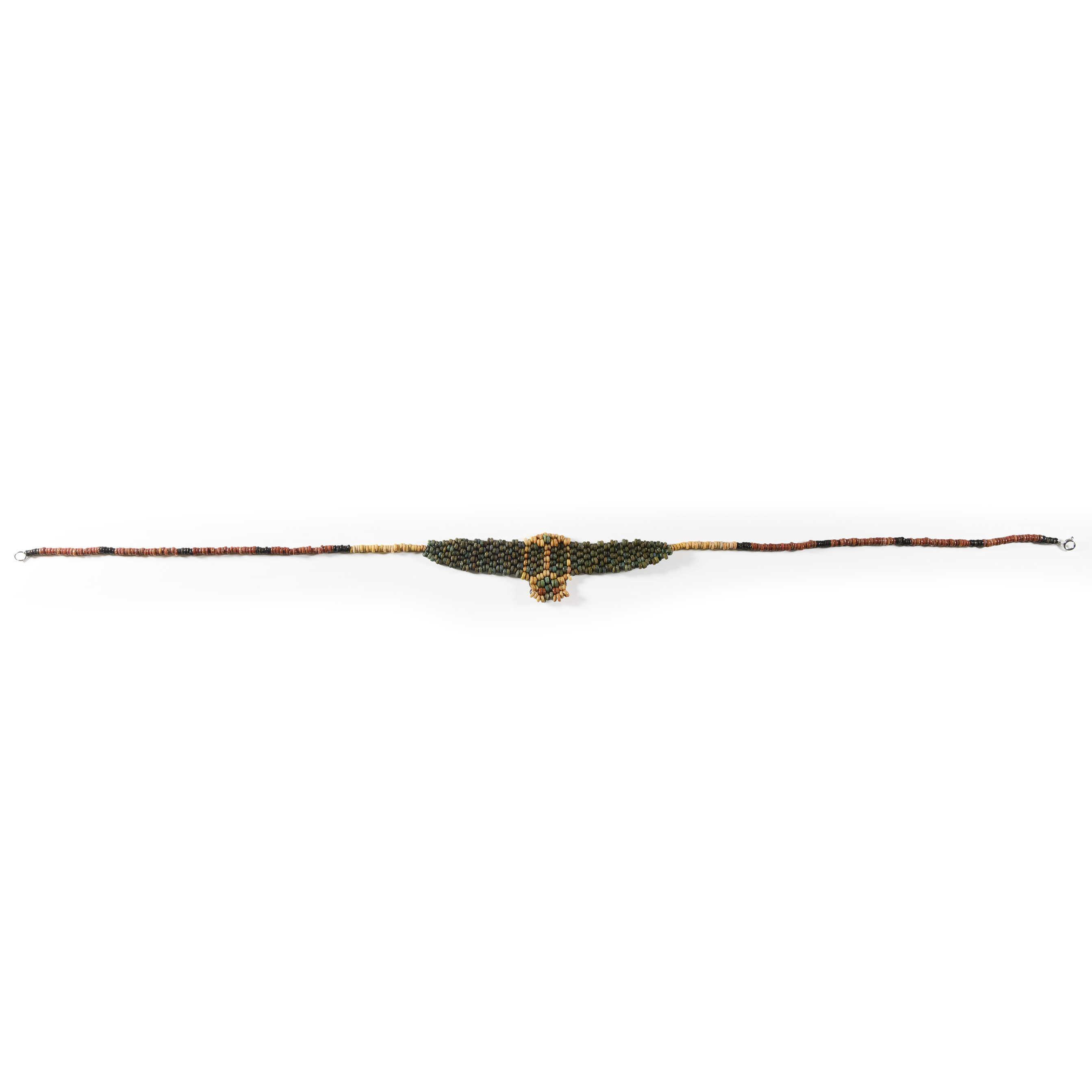 Egyptian Faience Bead Necklace with Winged Scarab Motif
