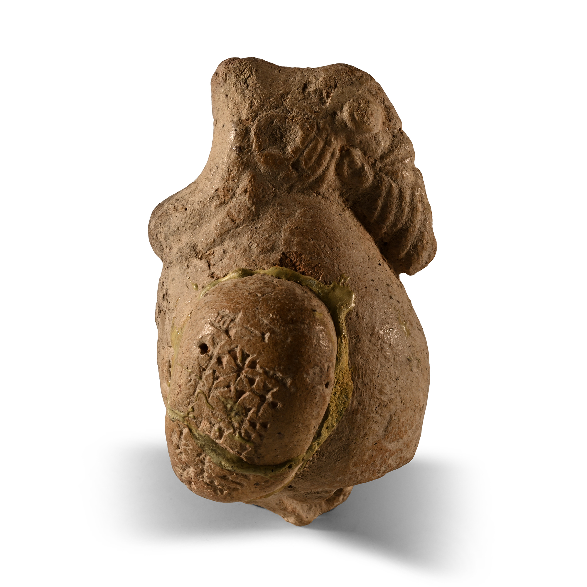 Western Asiatic Terracotta Winged God with Cuneiform Inscription to the Wing and Back