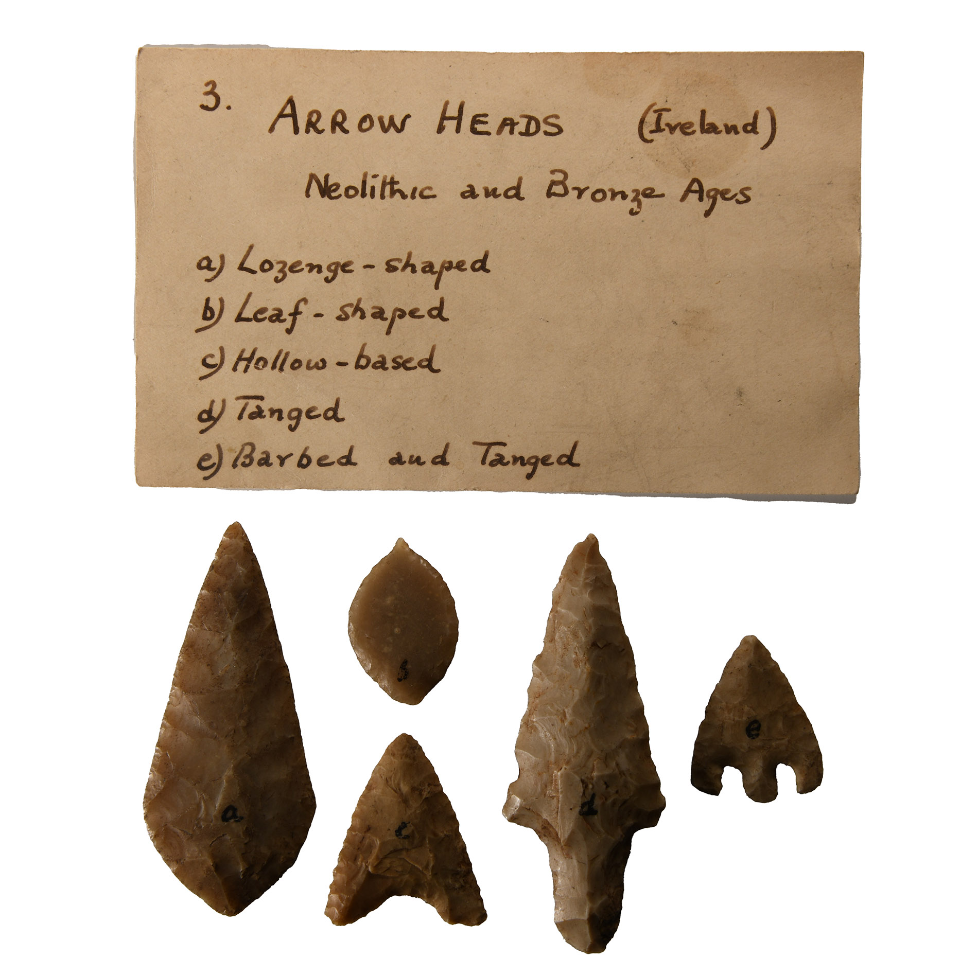 'The General Sir George Cockburn' Stone Age Flint Arrowhead Collection