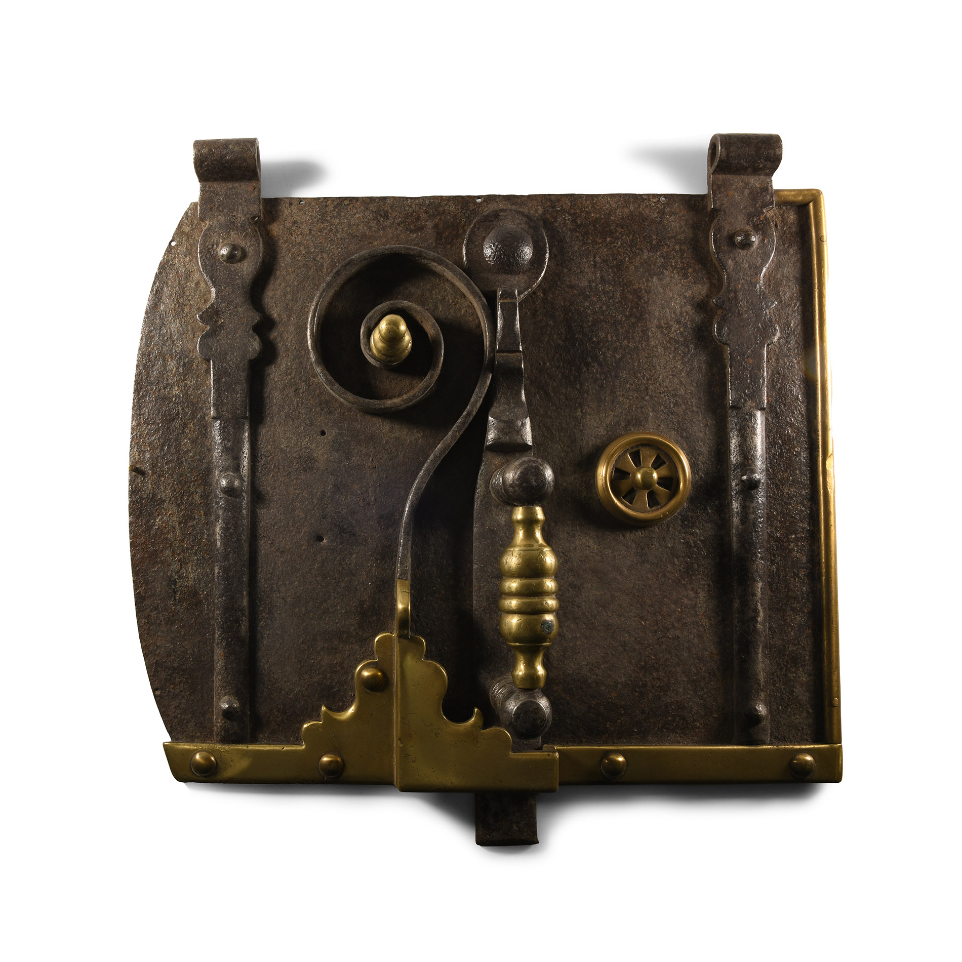 Iron and Brass Stove Door