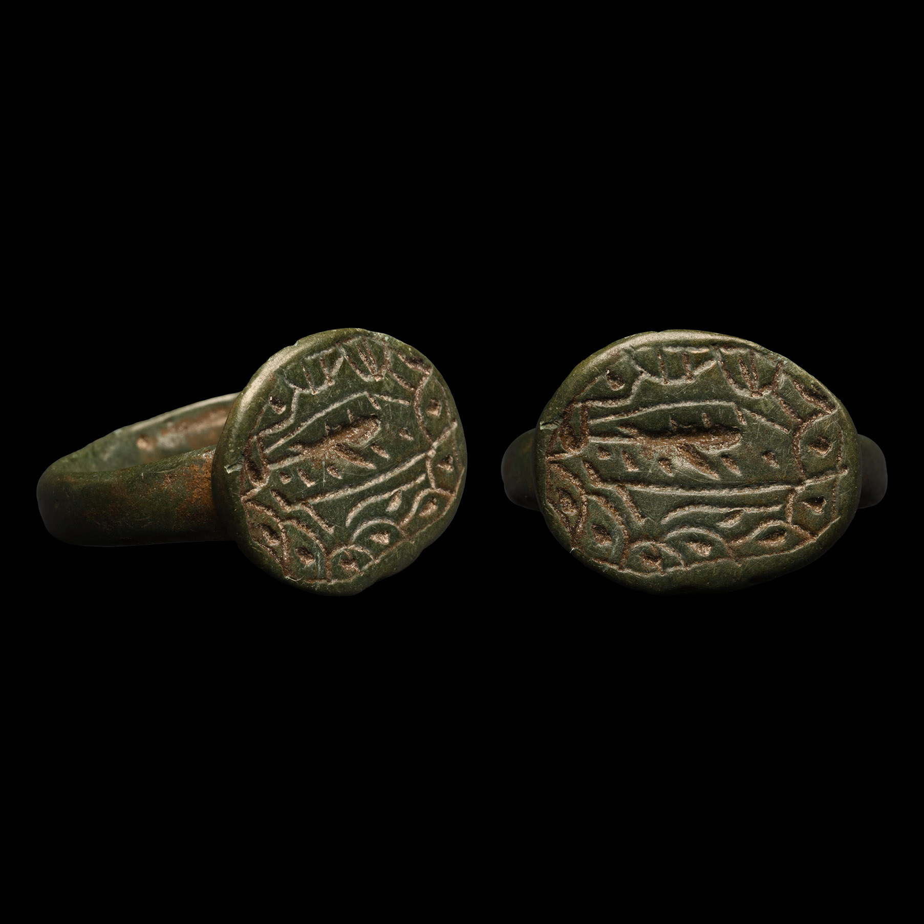 Medieval Bronze Ring with Animal