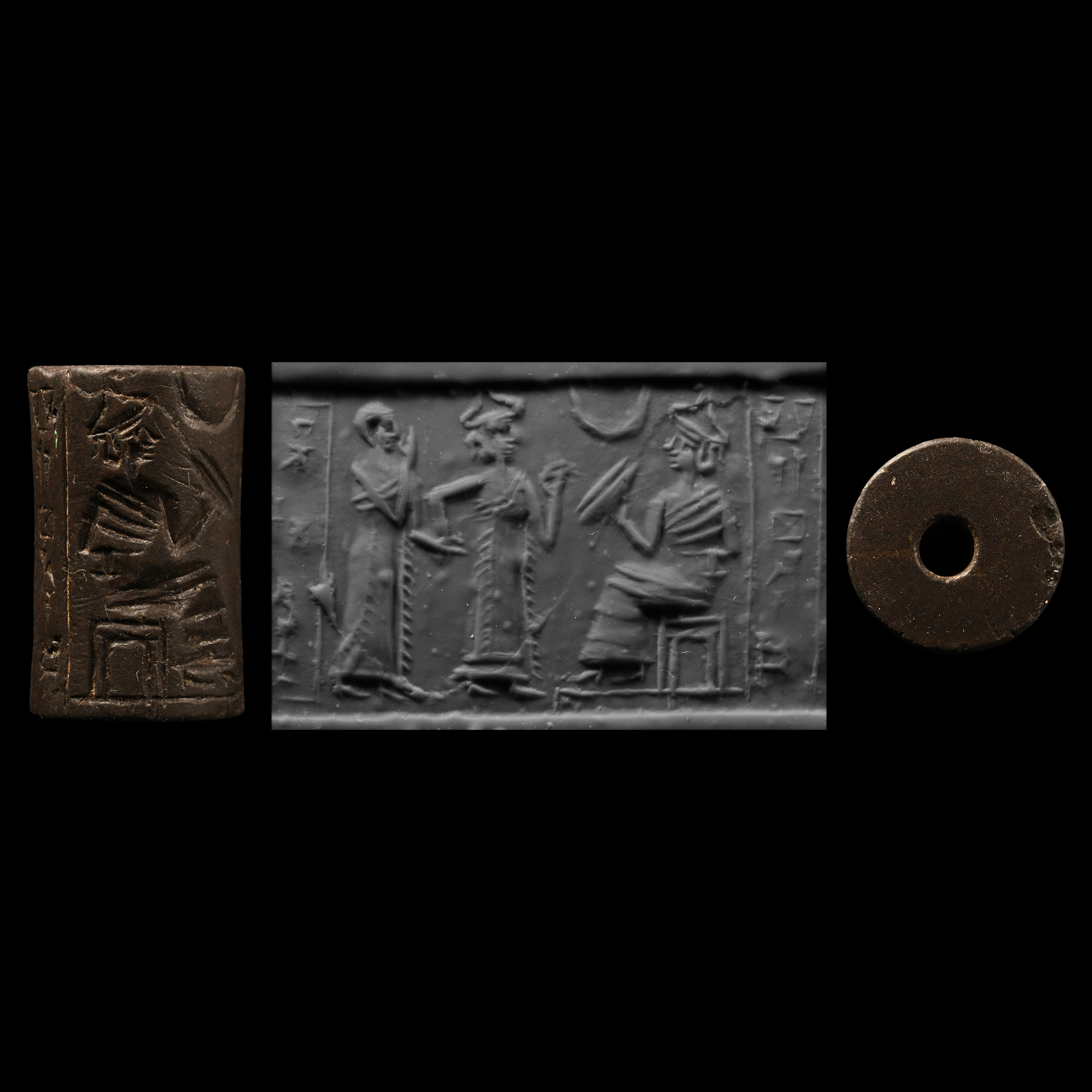 Large Akkadian Cylinder Seal with Presentation Scene